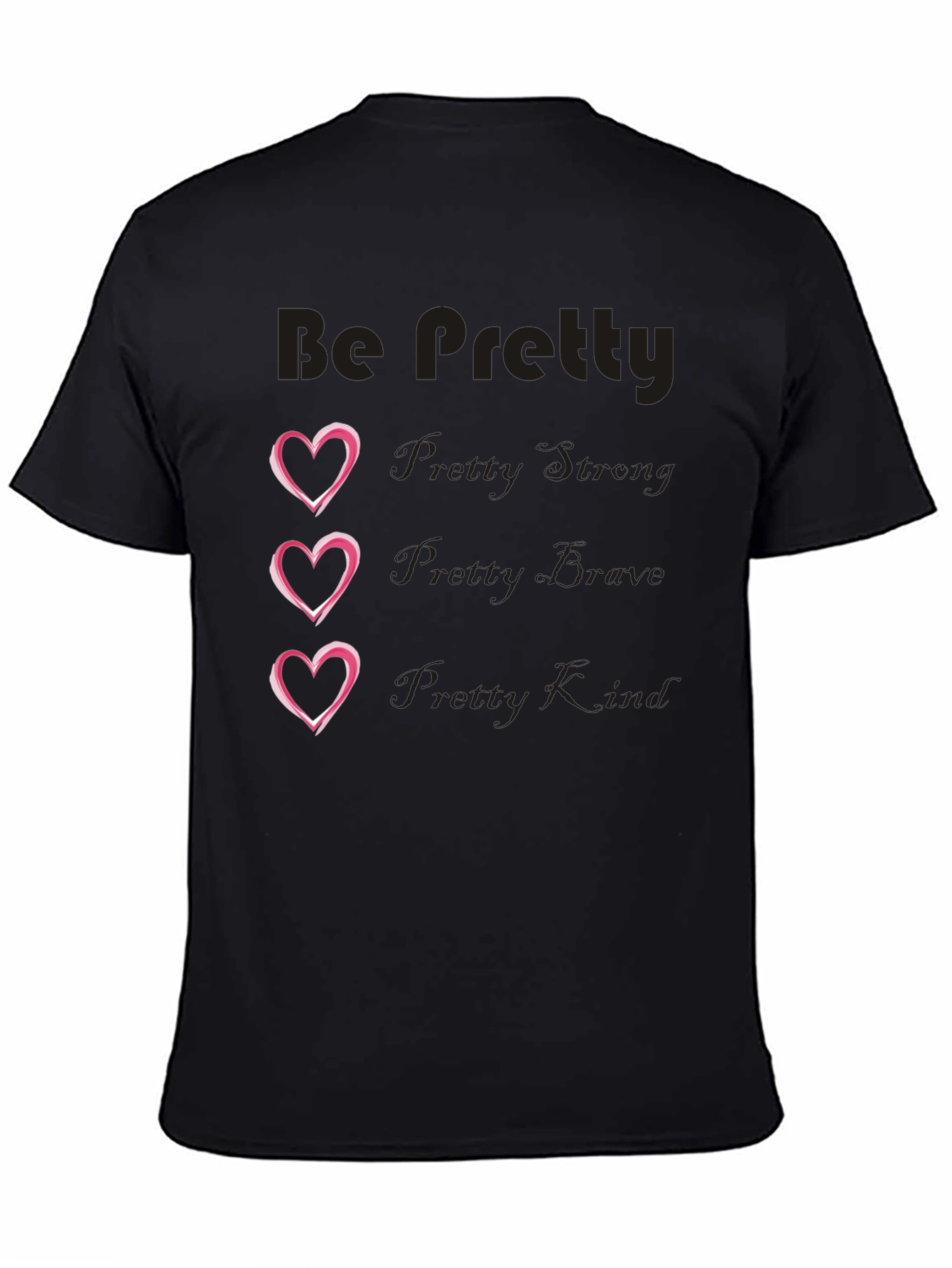 Be Pretty Heart Tee - Black Cotton Blend