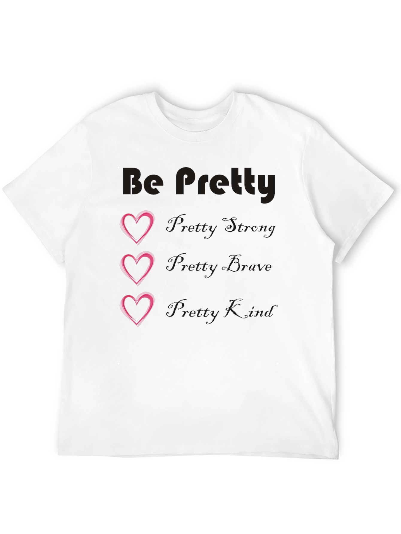 Be Pretty Heart Tee - Black Cotton Blend