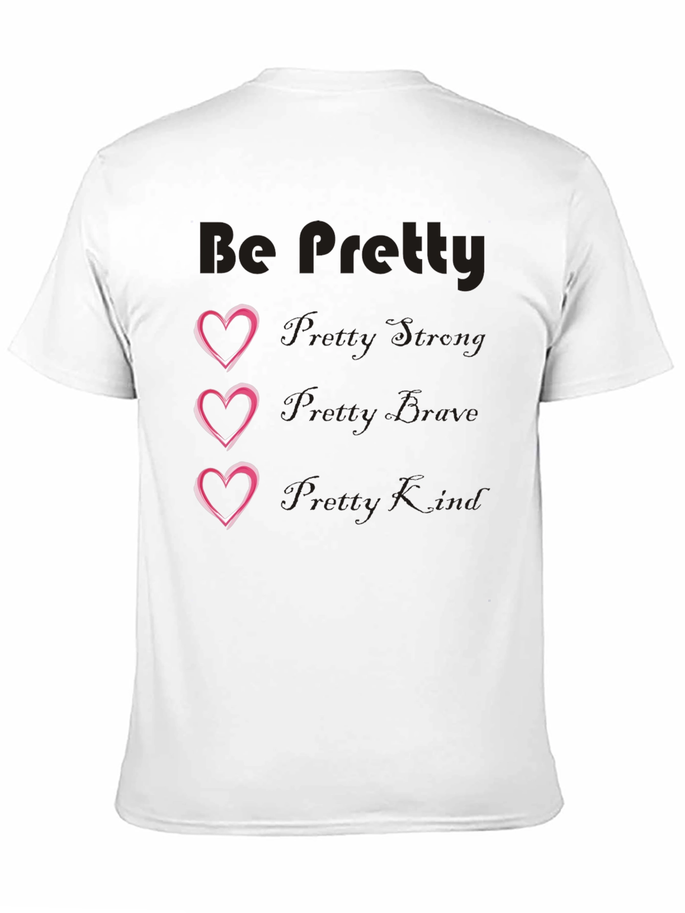 Be Pretty Heart Tee - Black Cotton Blend
