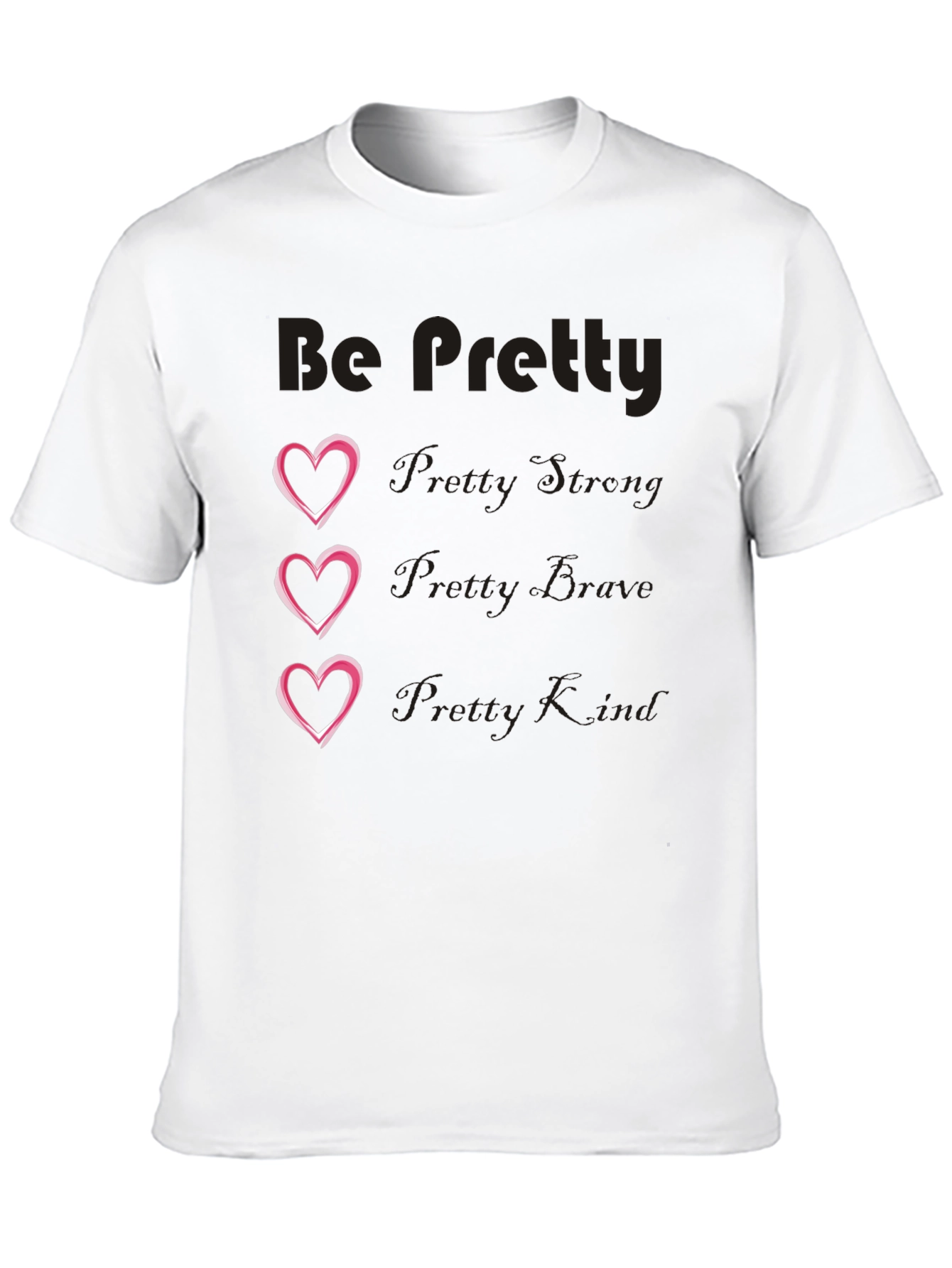 Be Pretty Heart Tee - Black Cotton Blend