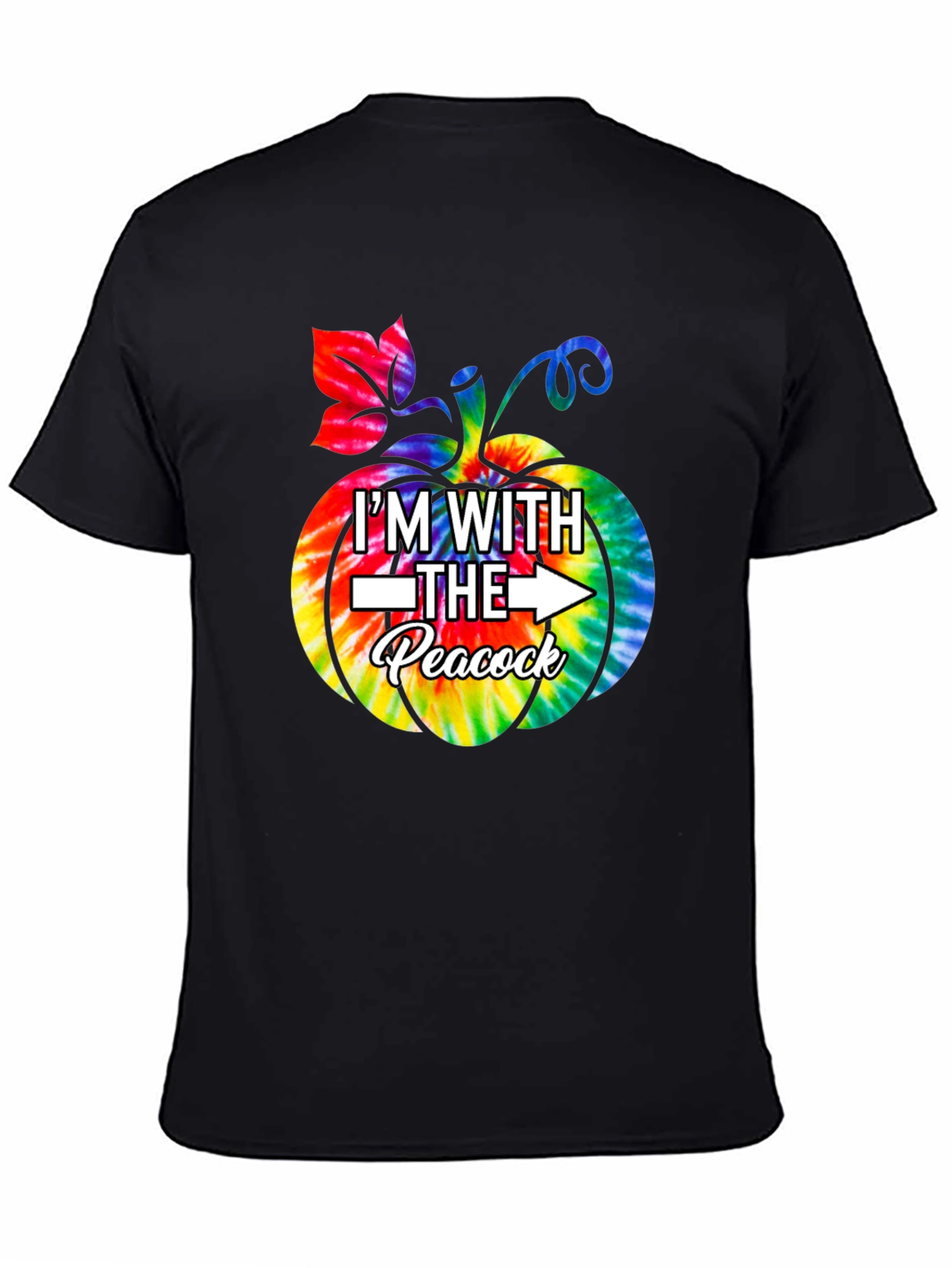 Im With The Peacock Tie-Dye Pumpkin Halloween T-Shirt