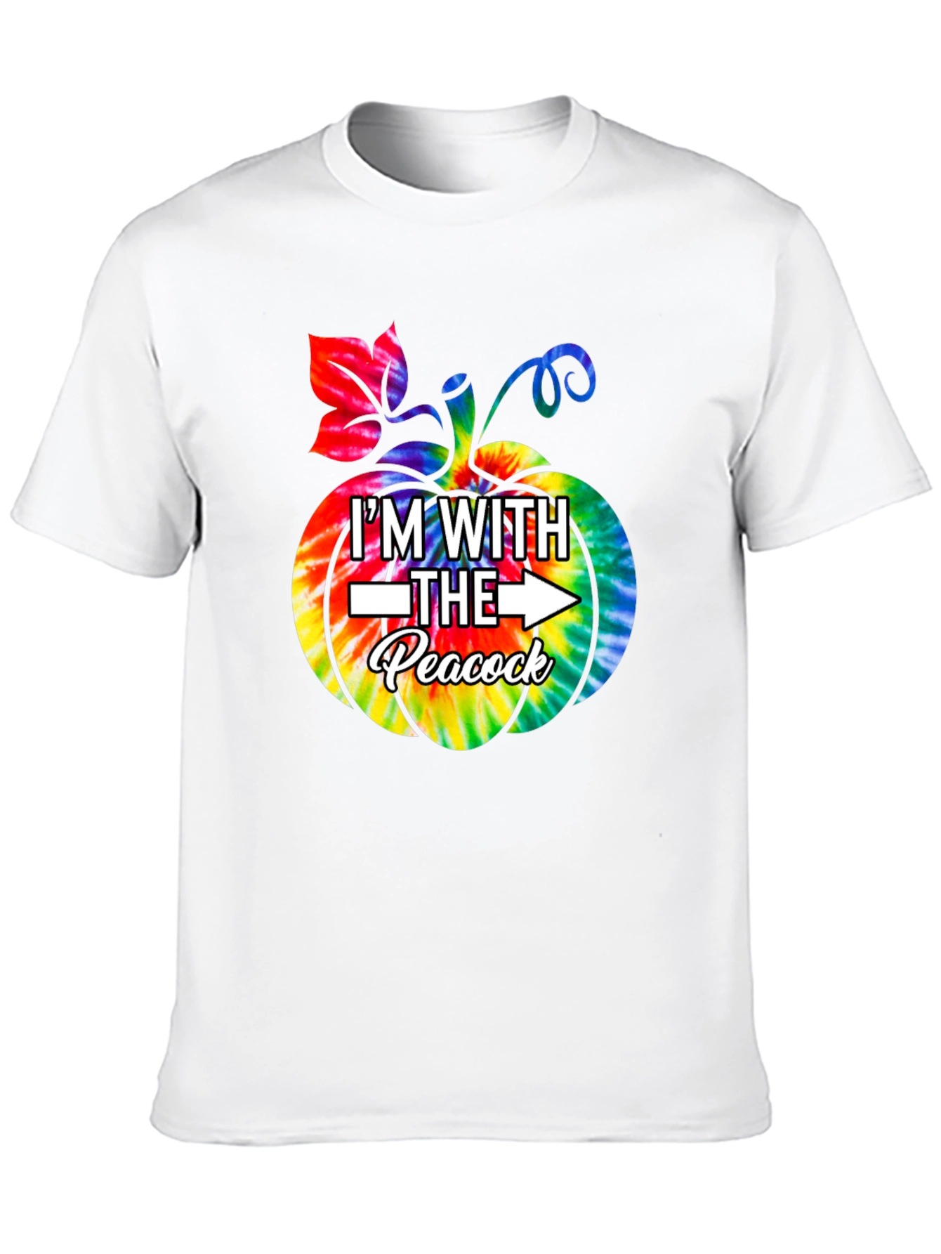 Im With The Peacock Tie-Dye Pumpkin Halloween T-Shirt