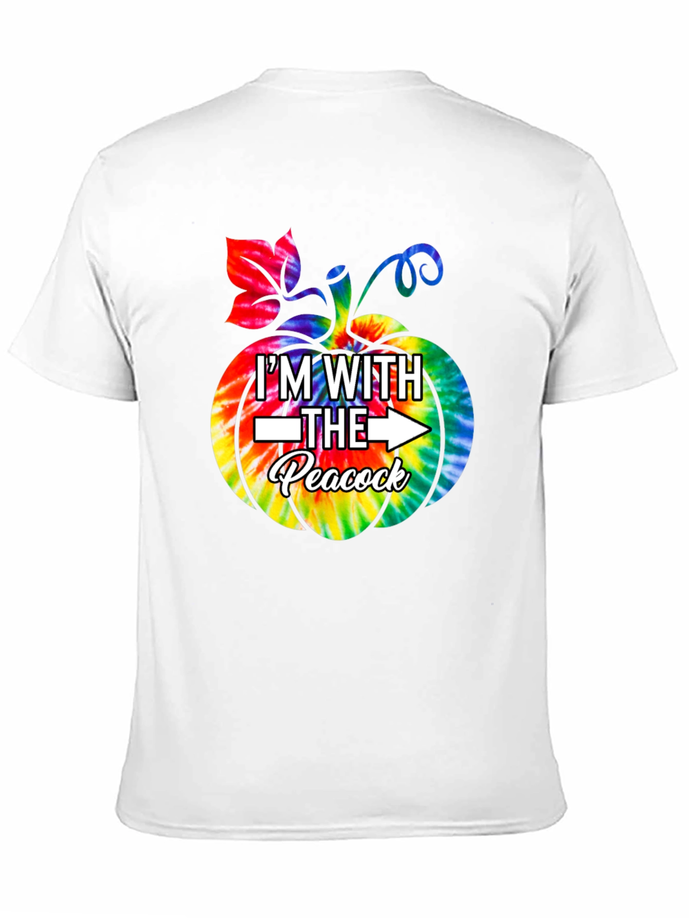 Im With The Peacock Tie-Dye Pumpkin Halloween T-Shirt