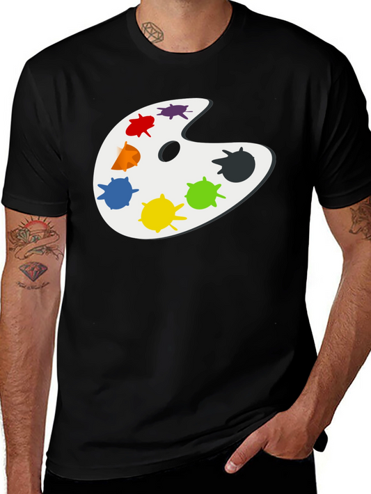 Artists Palette Black T-Shirt - Painter Gift