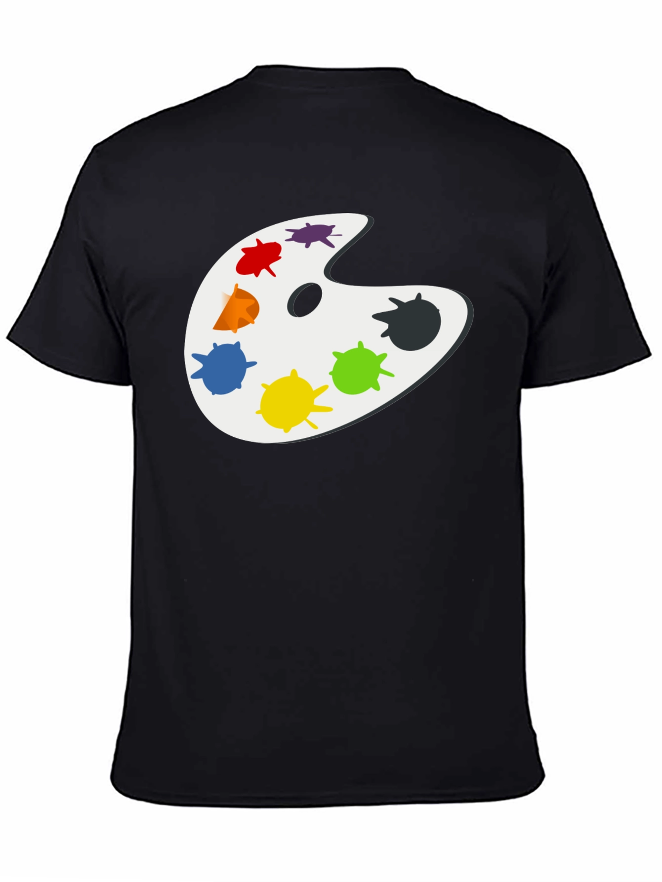 Artists Palette Black T-Shirt - Painter Gift