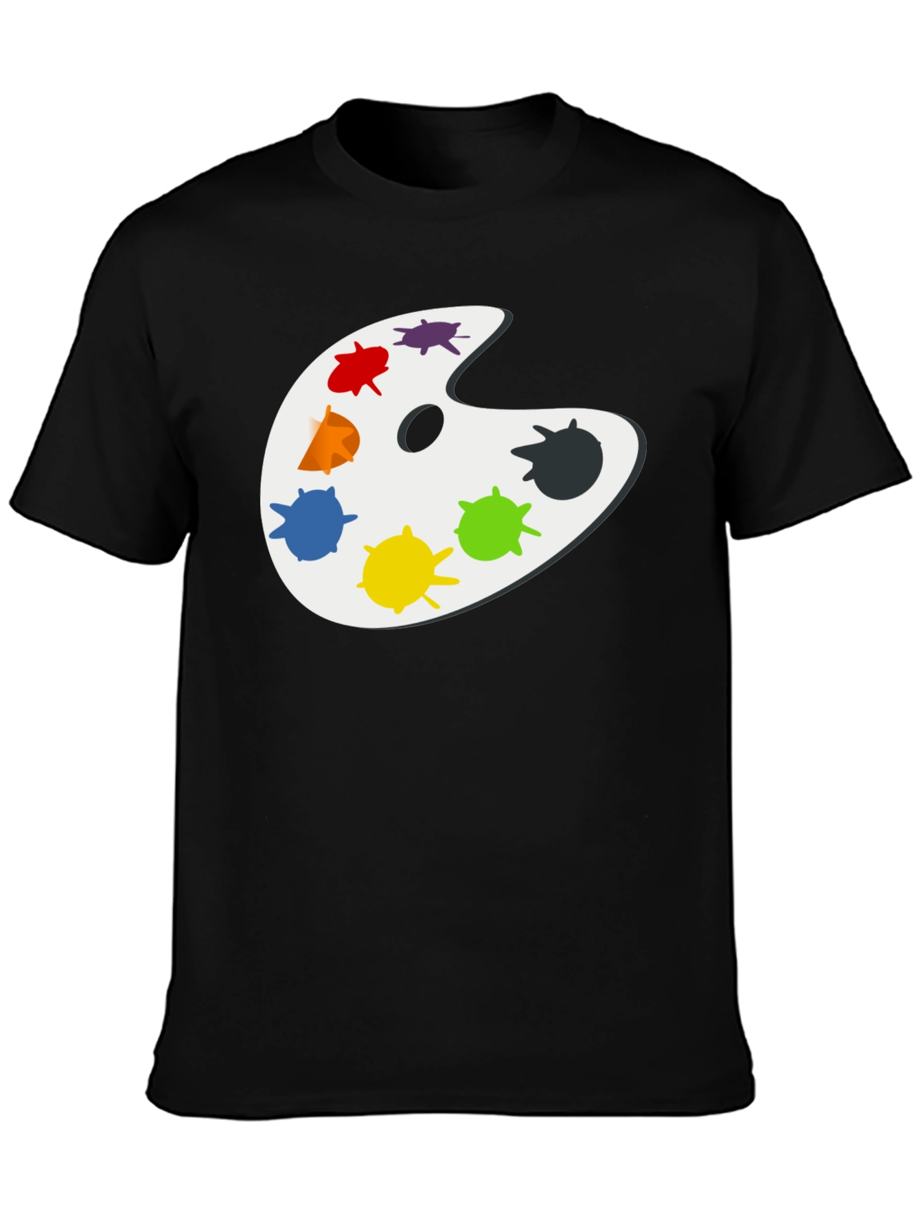 Artists Palette Black T-Shirt - Painter Gift