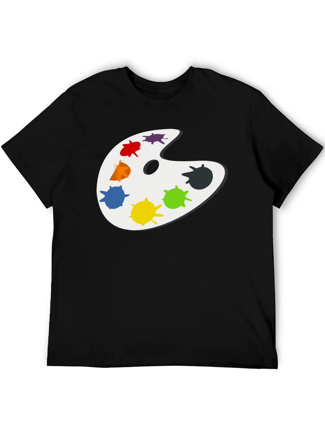 Artists Palette Black T-Shirt - Painter Gift