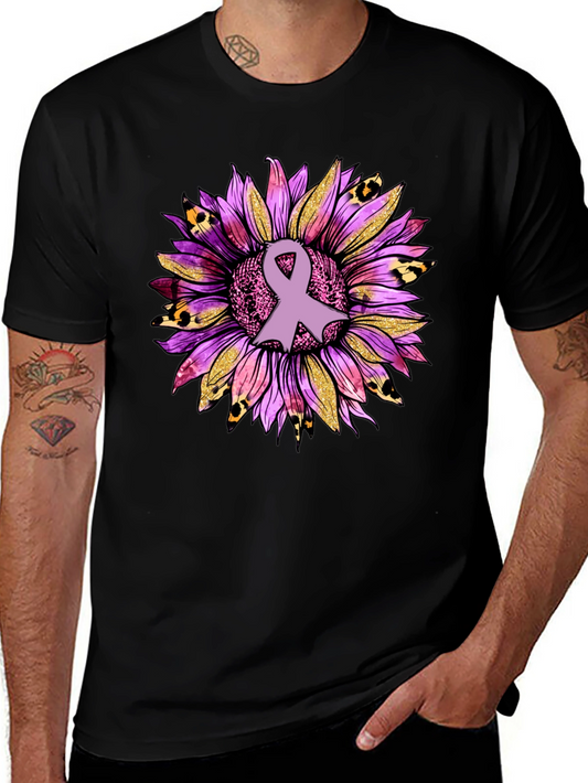 Awareness Ribbon Sunflower Graphic T-Shirt