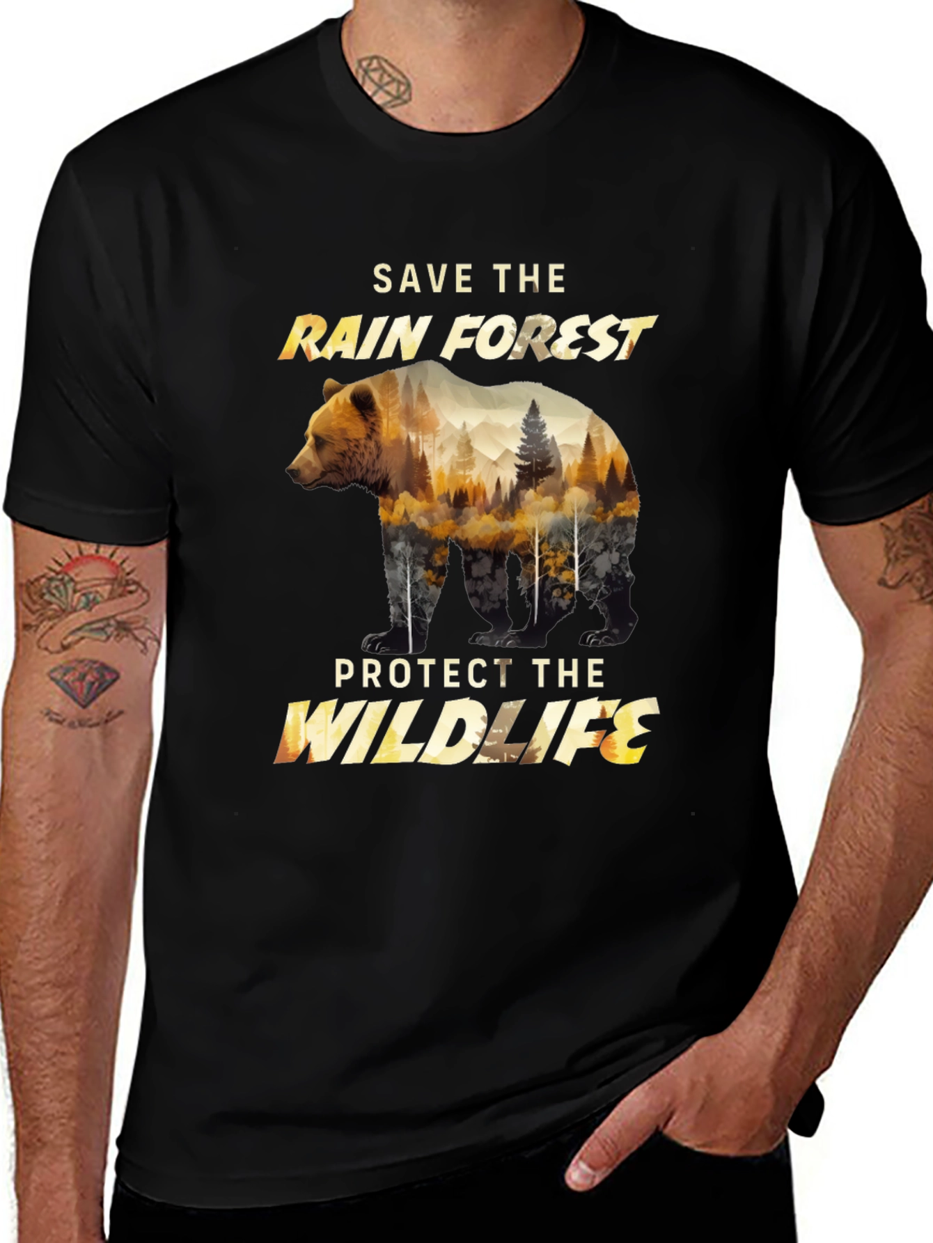 Save the Rainforest Wildlife Graphic Tee