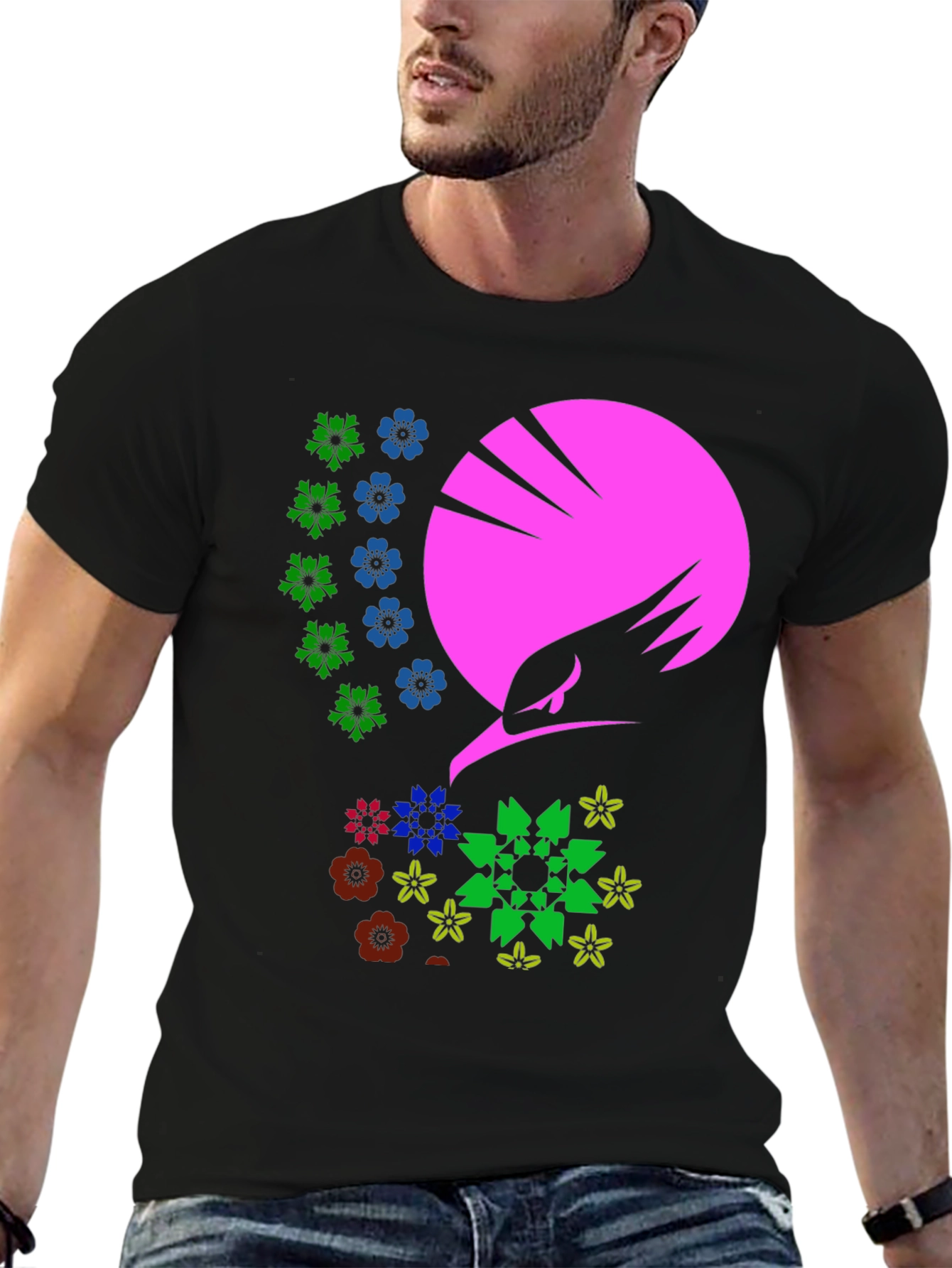 Floral Eagle Graphic Tee - Unique Design