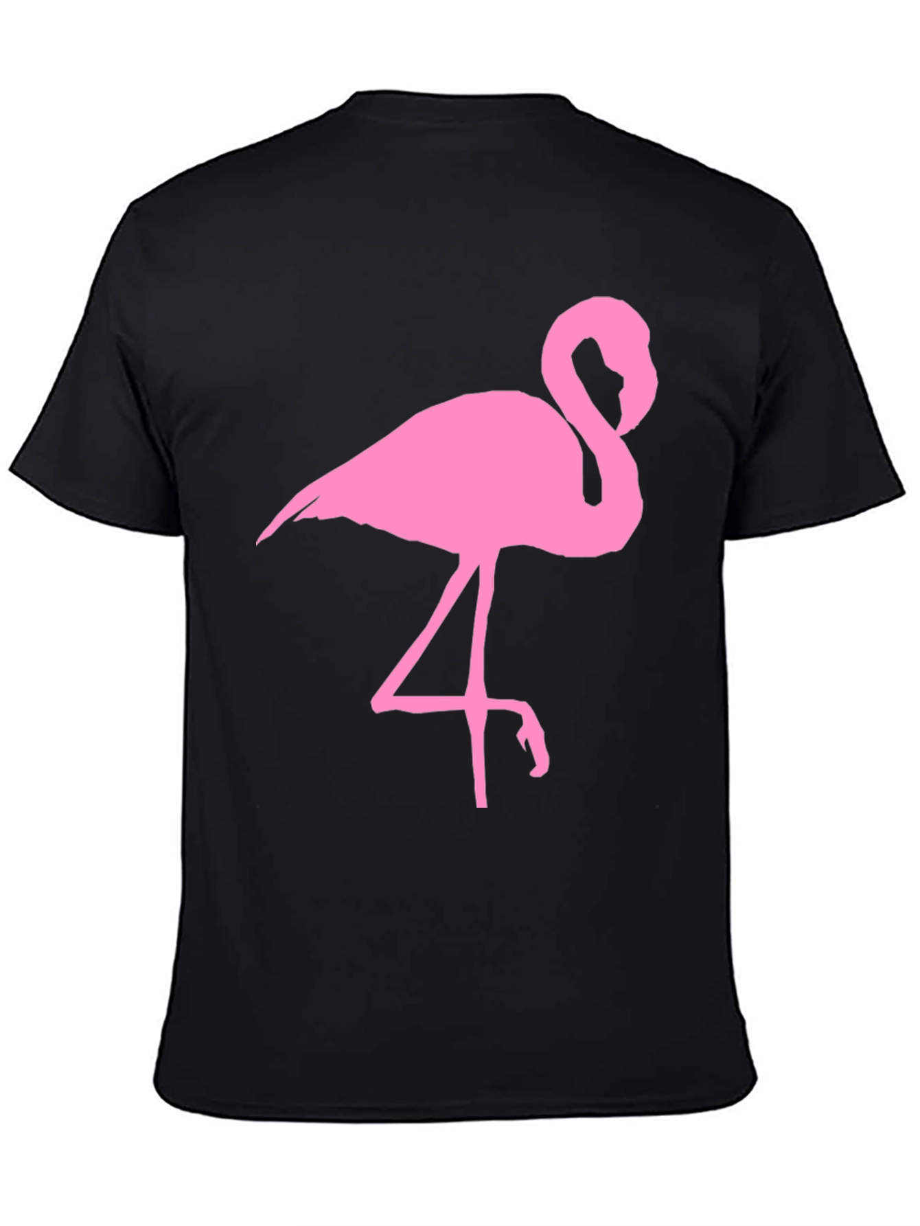 Pink Flamingo Graphic Black T-Shirt