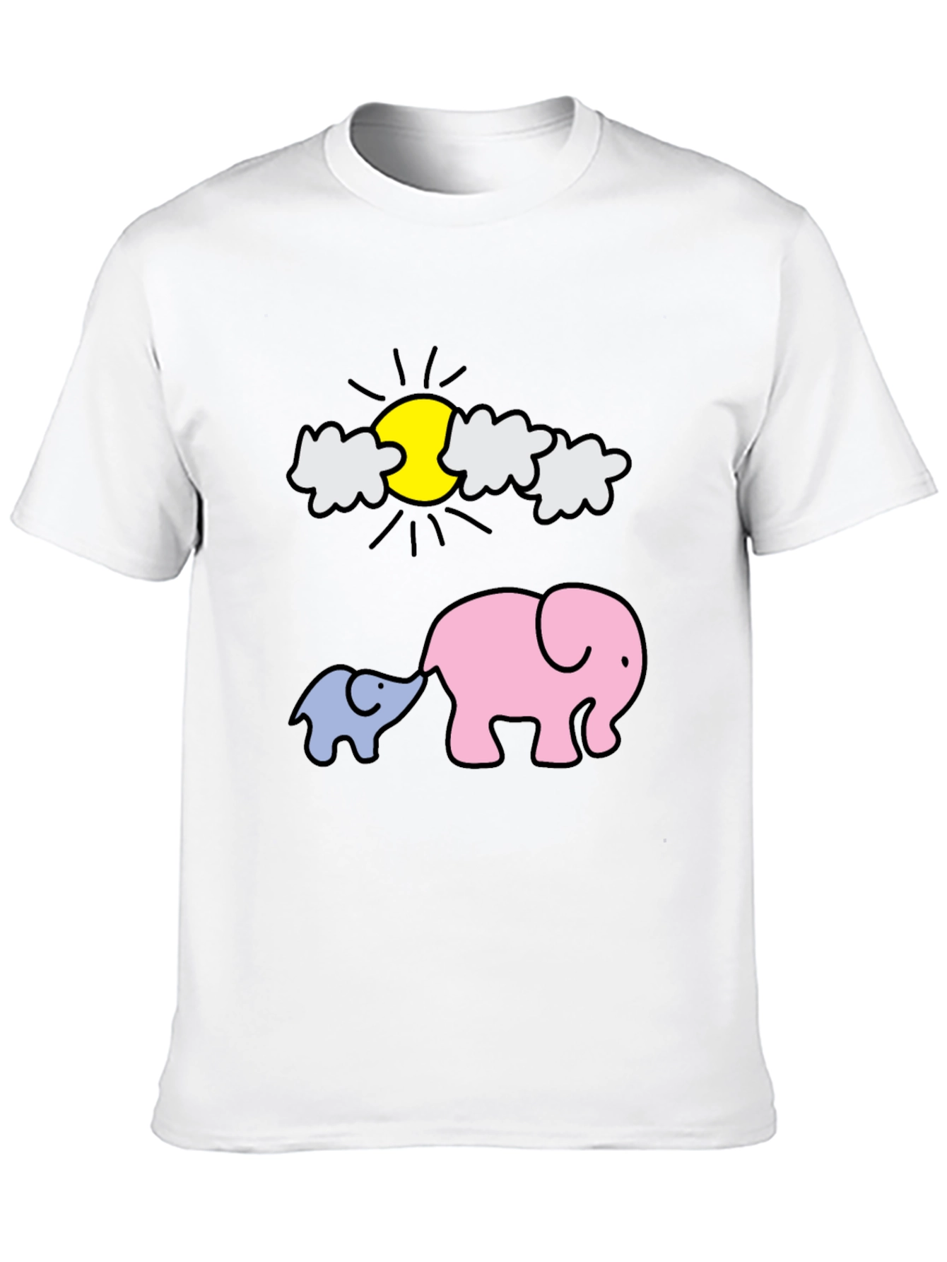 Cute Elephant Family Graphic Tee