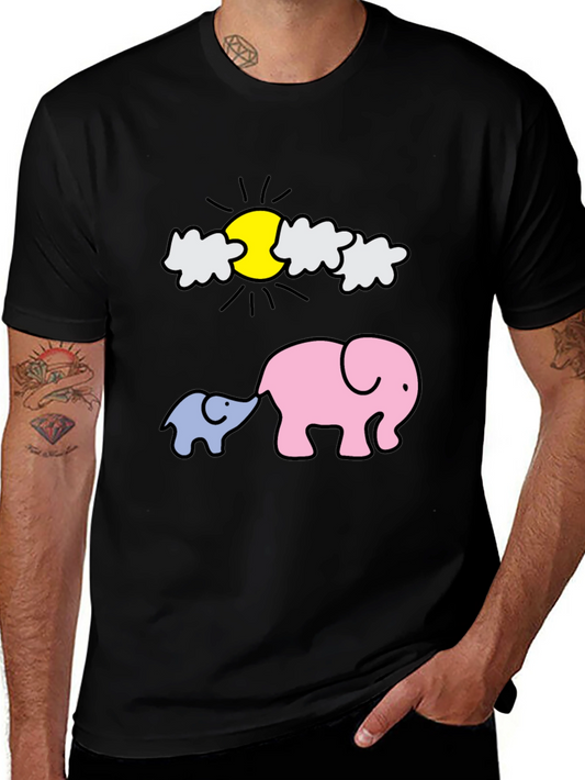Cute Elephant Family Graphic Tee
