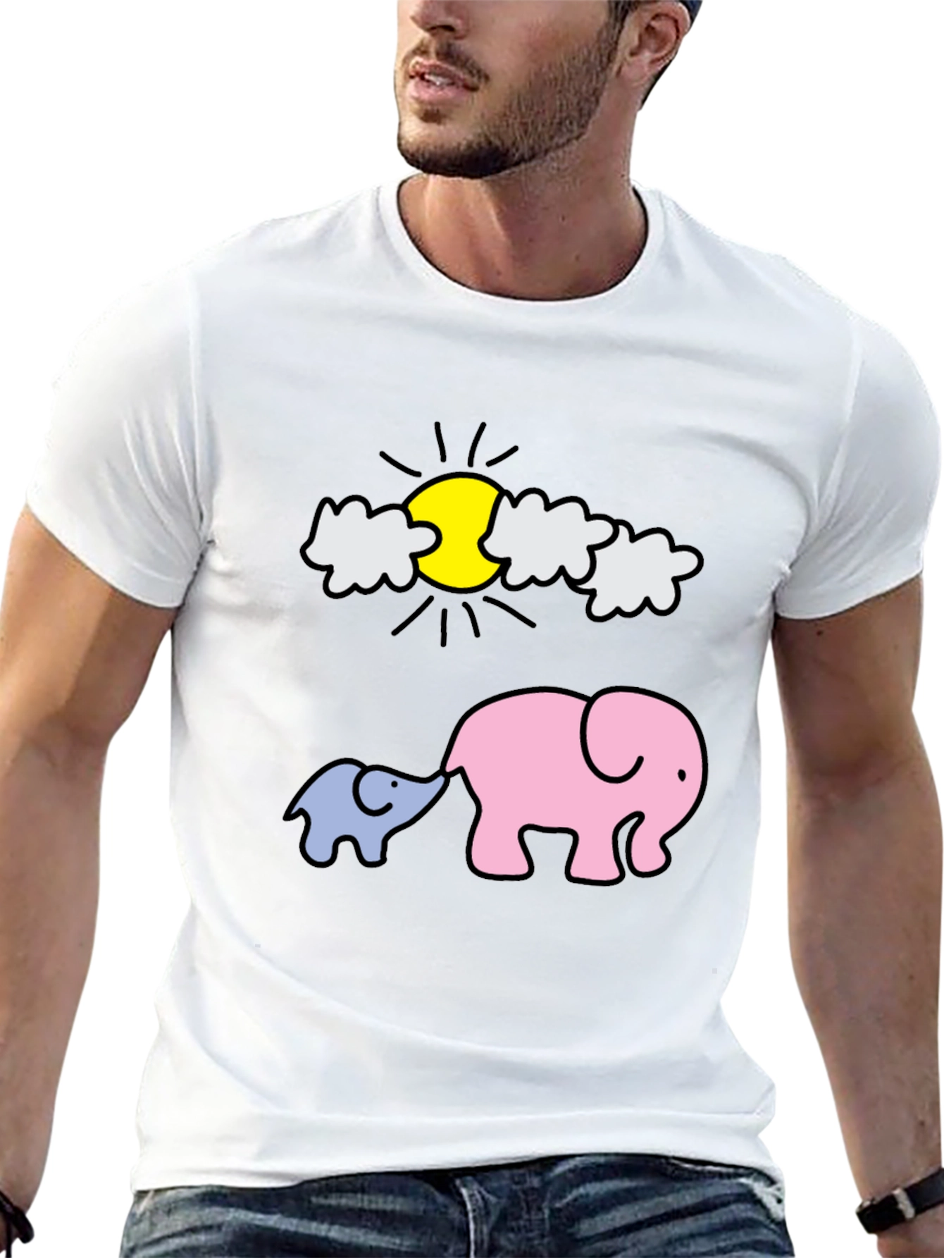 Cute Elephant Family Graphic Tee