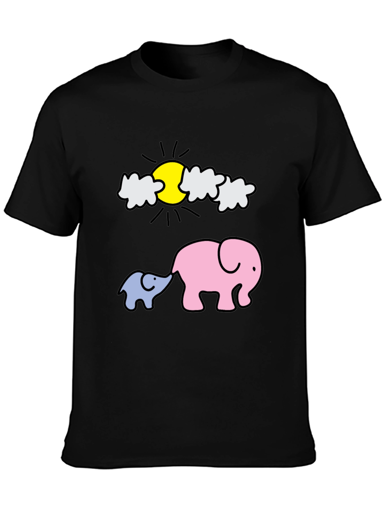 Cute Elephant Family Graphic Tee