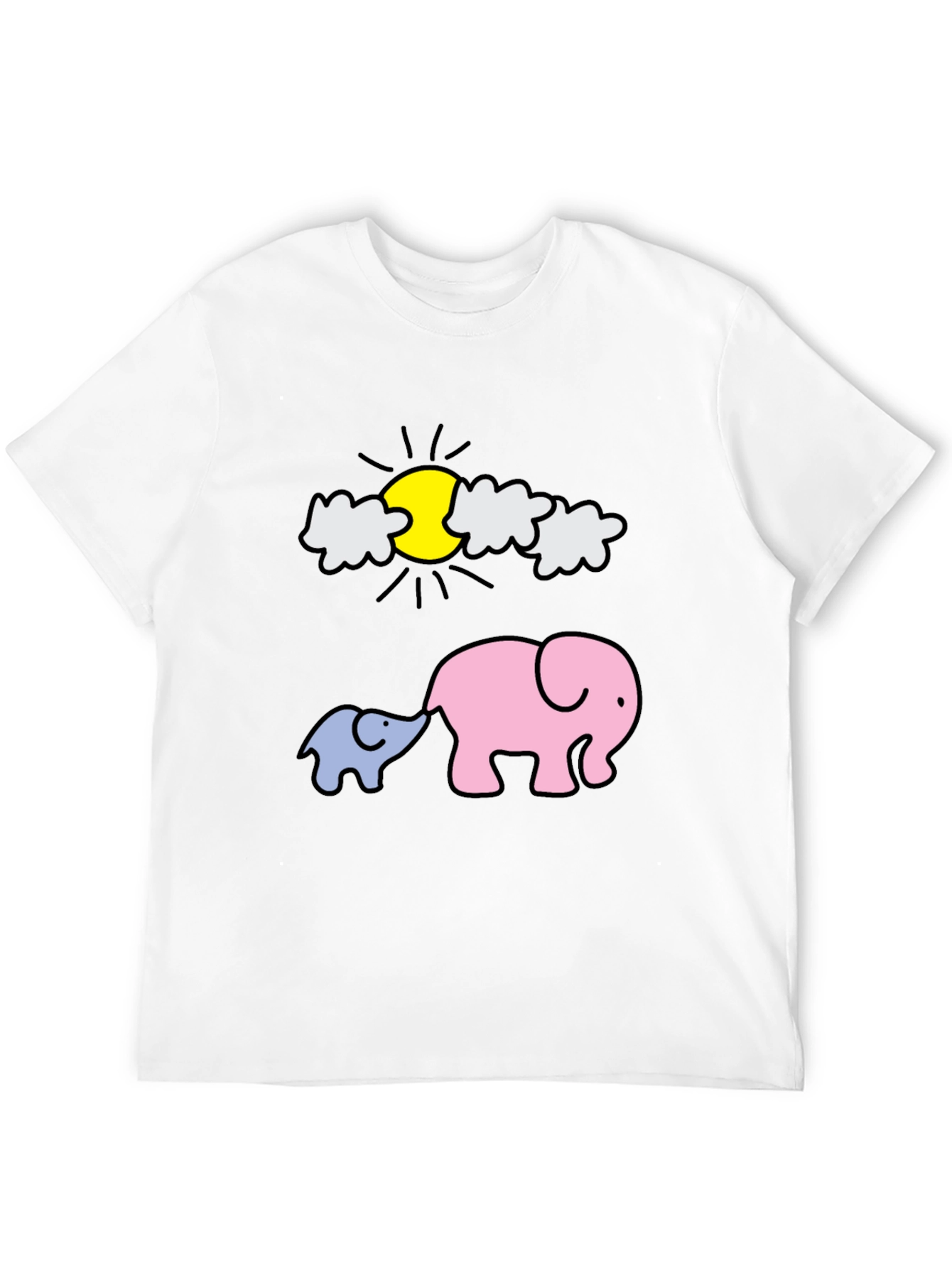 Cute Elephant Family Graphic Tee