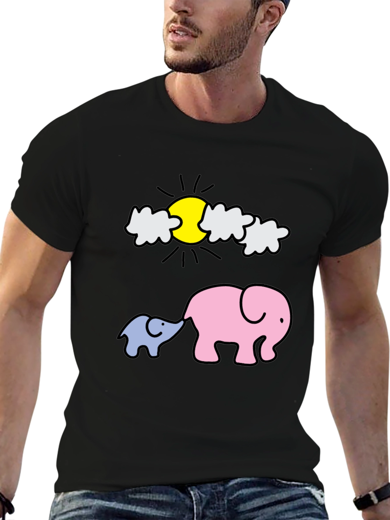 Cute Elephant Family Graphic Tee