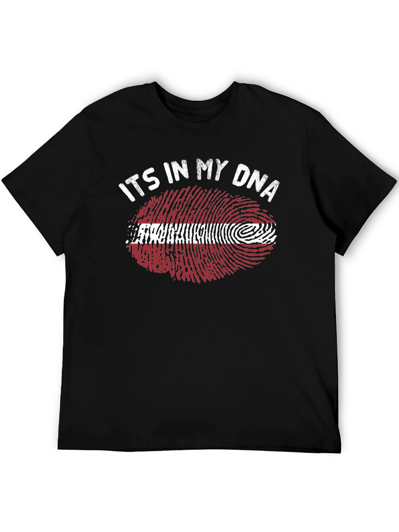 Latvia Flag DNA Fingerprint T-Shirt