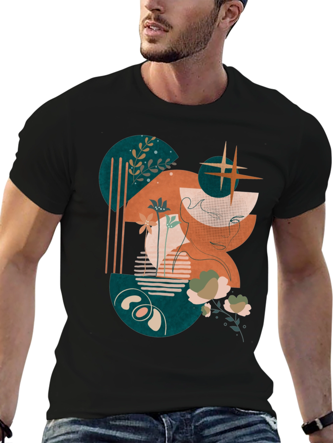 Abstract Graphic Print Tee