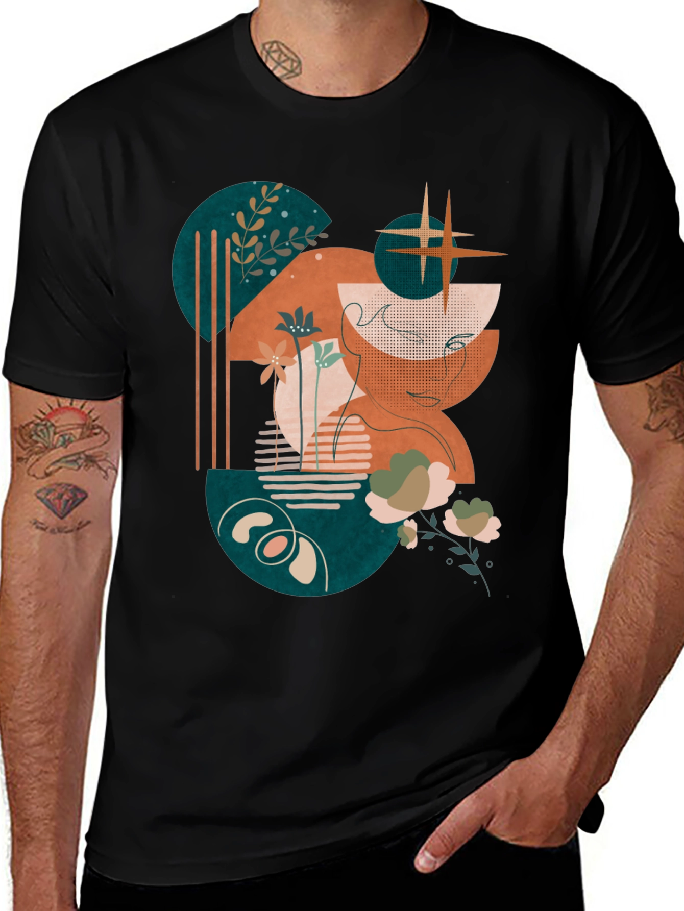 Abstract Graphic Print Tee