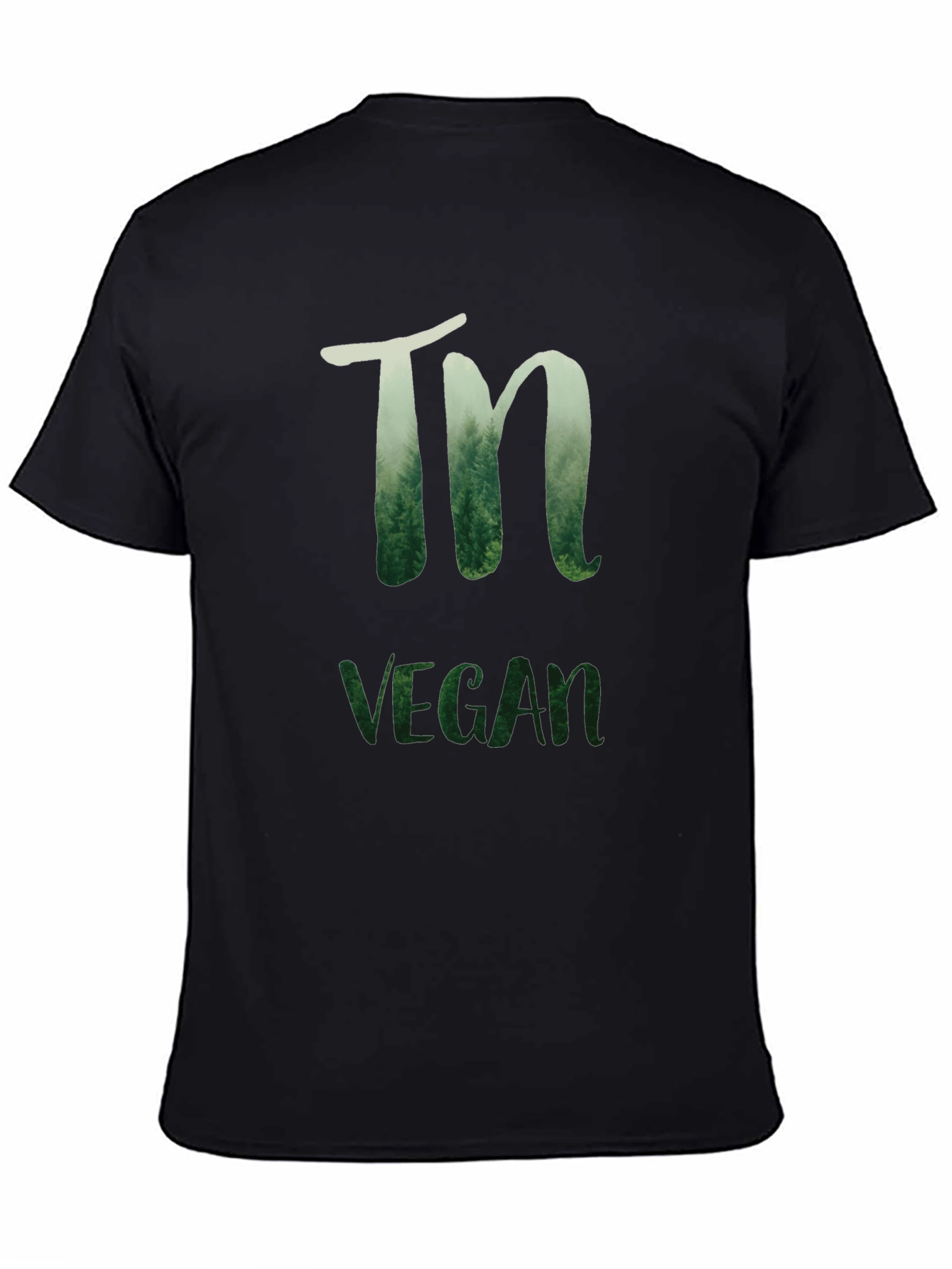 Nature Vegan T-Shirt - Black Cotton Blend