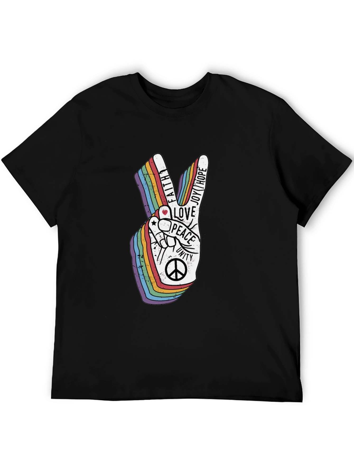 Peace Love Unity Rainbow Graphic T-Shirt