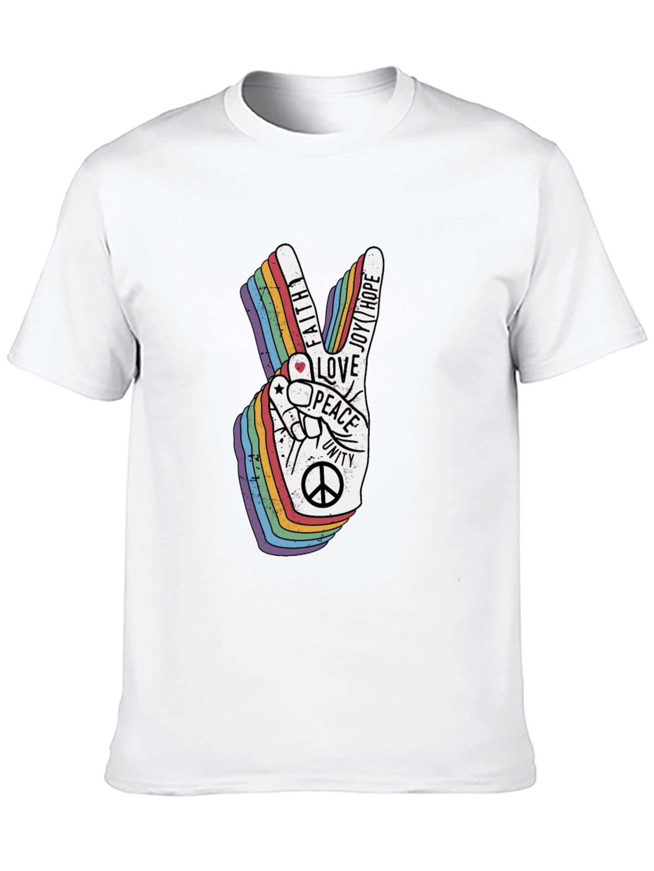 Peace Love Unity Rainbow Graphic T-Shirt