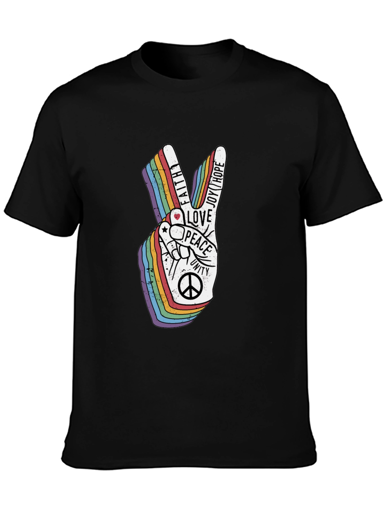 Peace Love Unity Rainbow Graphic T-Shirt