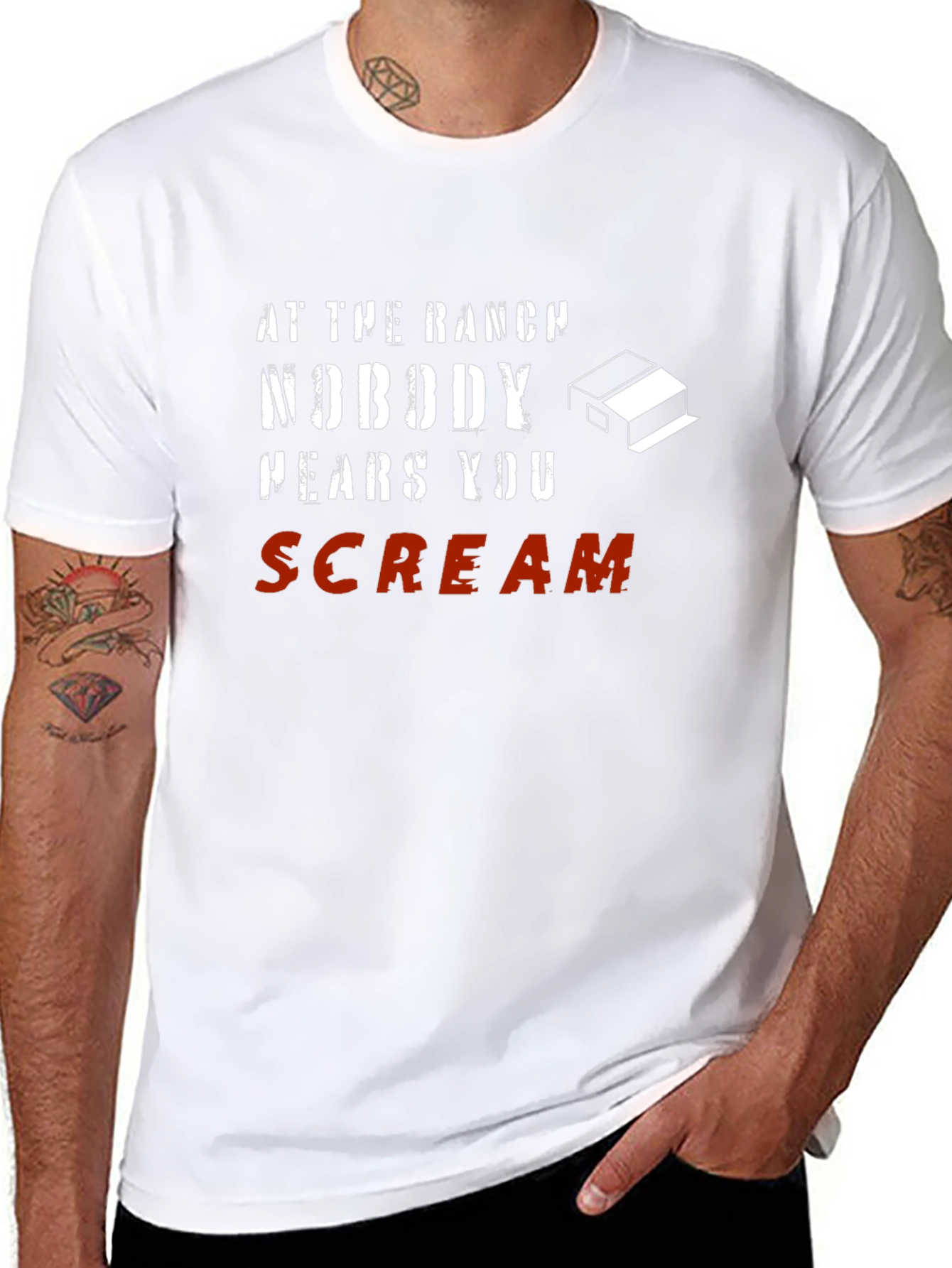 At The Ranch Nobody Hears You Scream Black T-Shirt