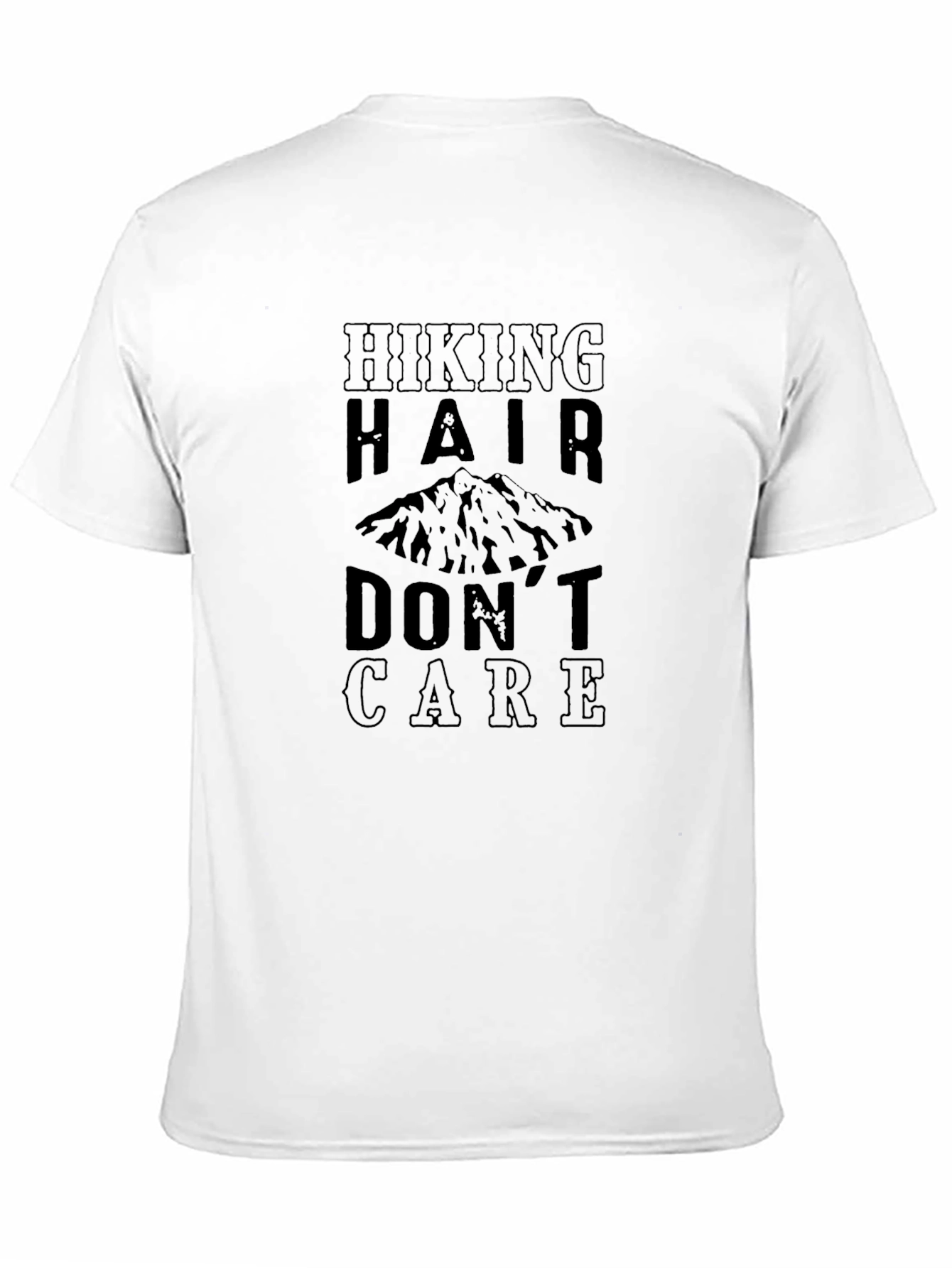 Hiking Hair Dont Care T-Shirt Black Mountain Graphic
