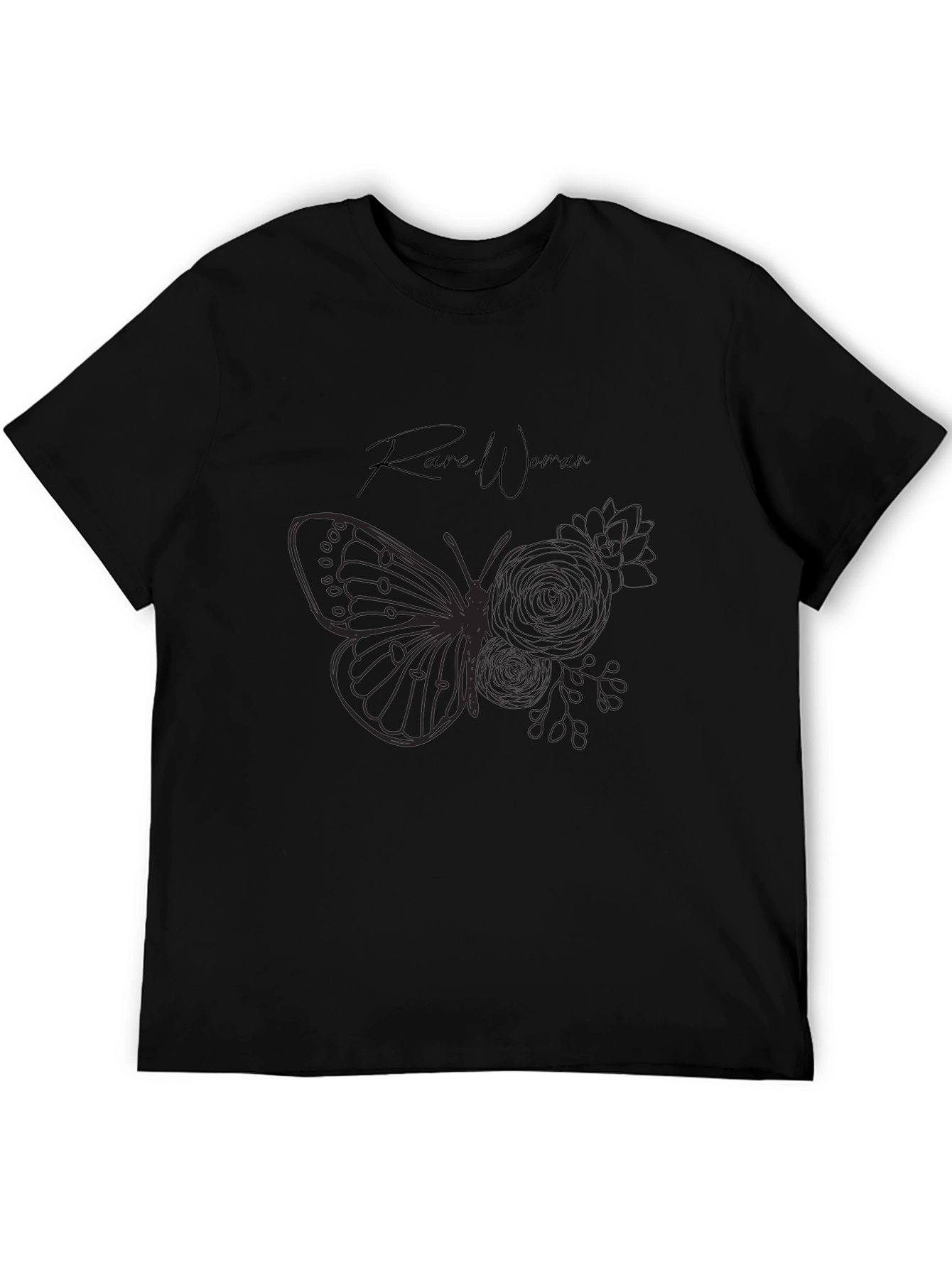 Rare Woman Butterfly Graphic T-Shirt