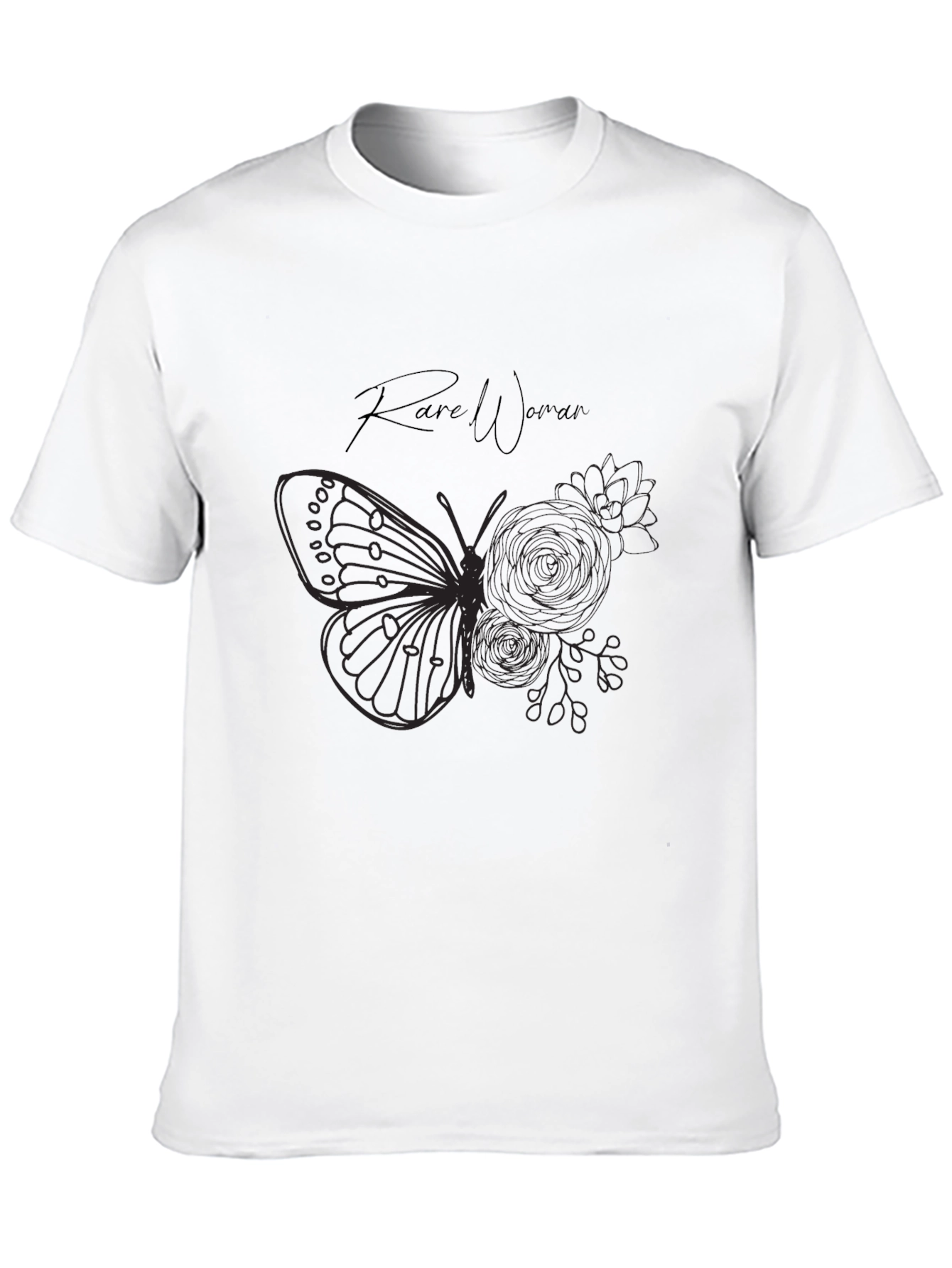 Rare Woman Butterfly Graphic T-Shirt