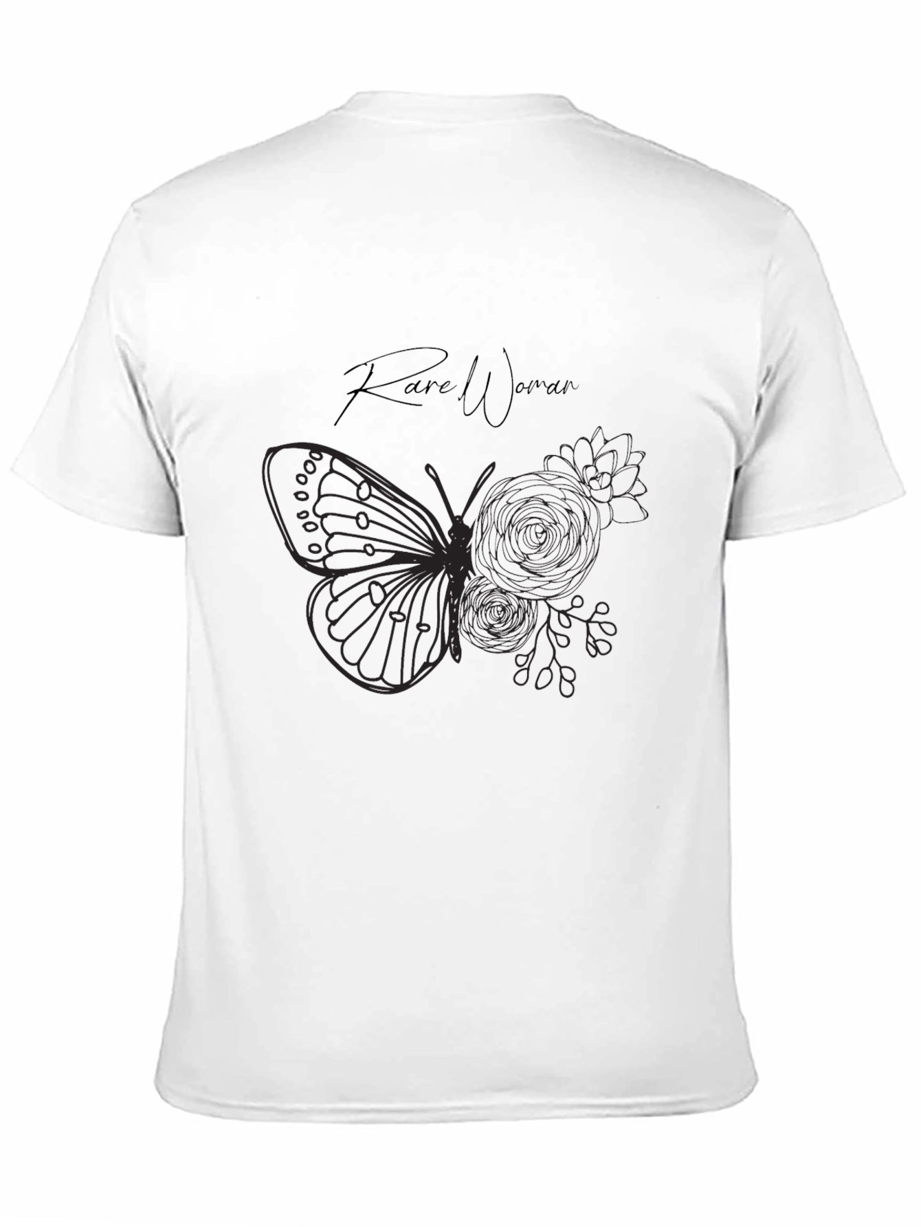 Rare Woman Butterfly Graphic T-Shirt