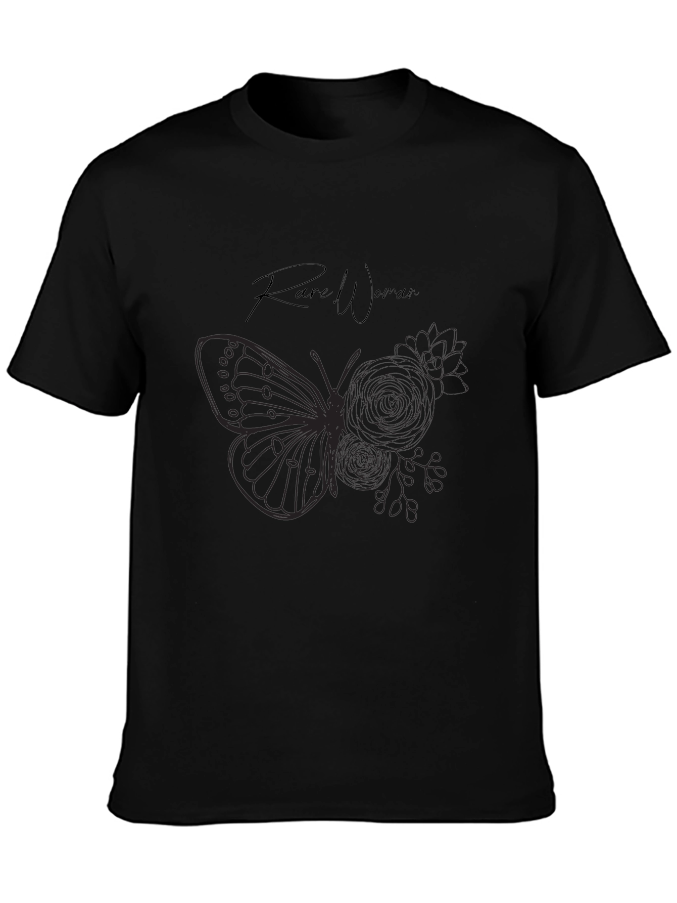 Rare Woman Butterfly Graphic T-Shirt
