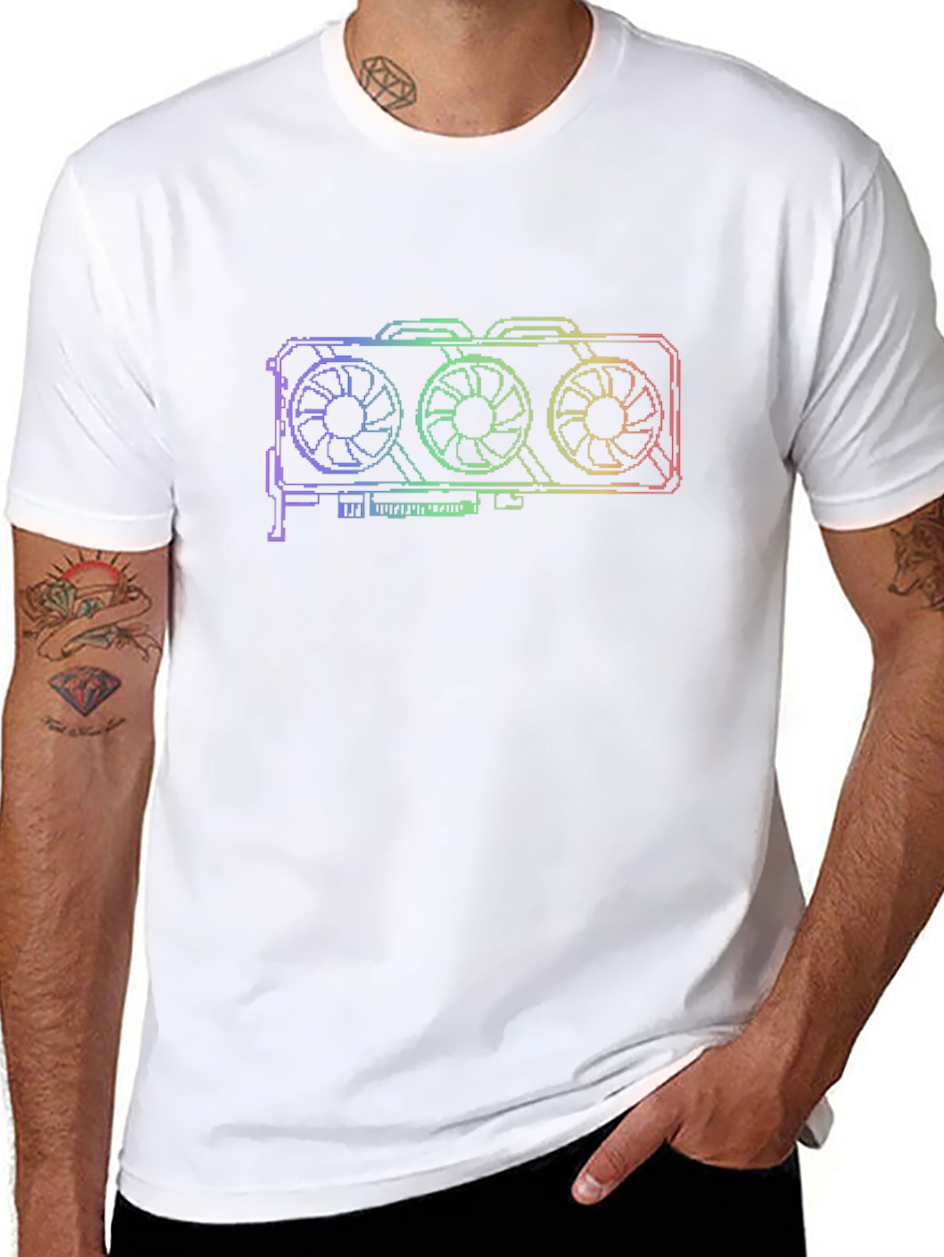 PC Gaming GPU Rainbow Graphic T-Shirt