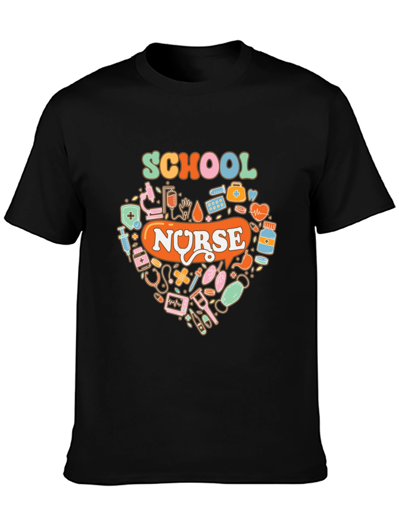 School Nurse Heart Graphic Tee