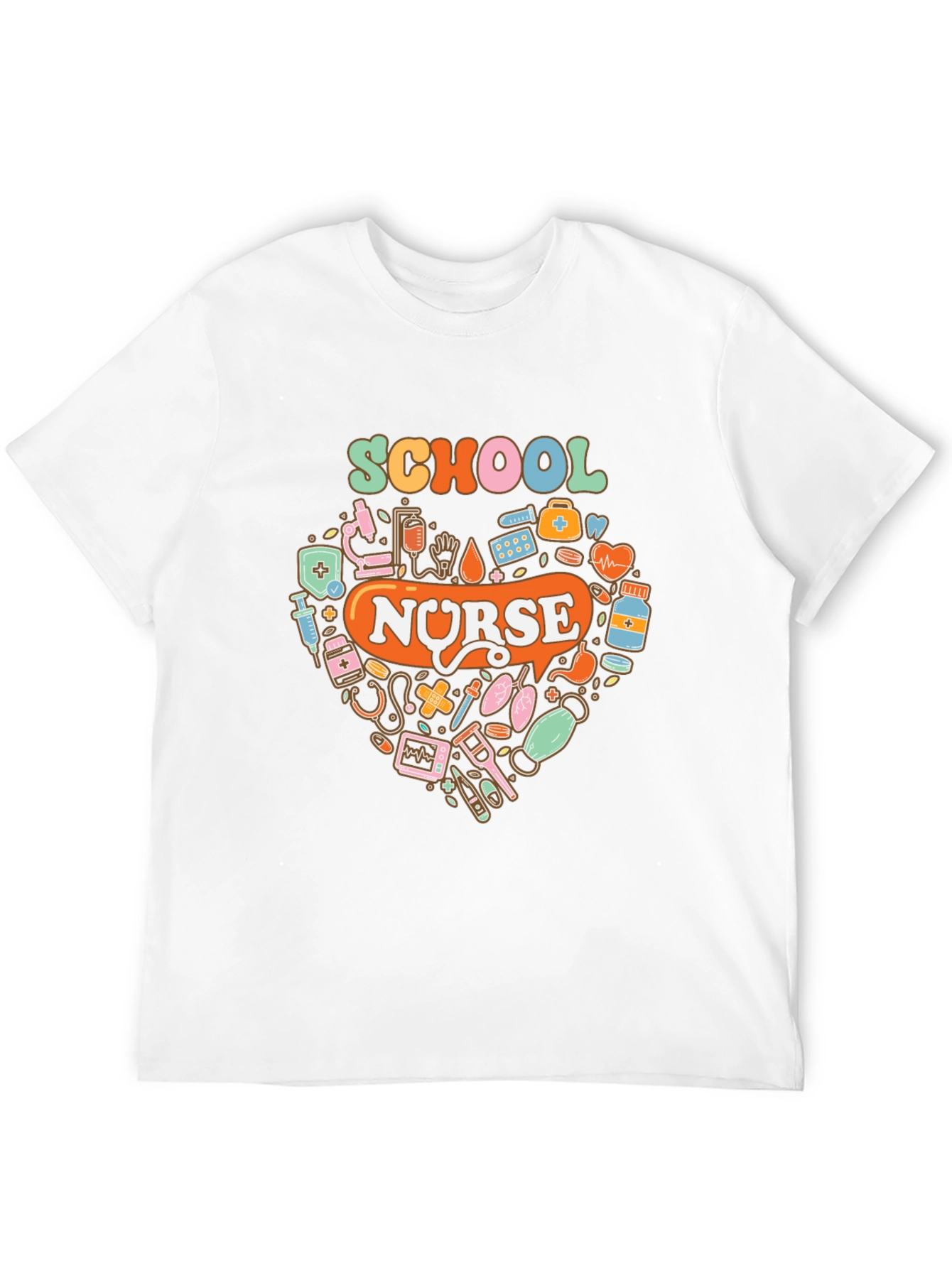 School Nurse Heart Graphic Tee