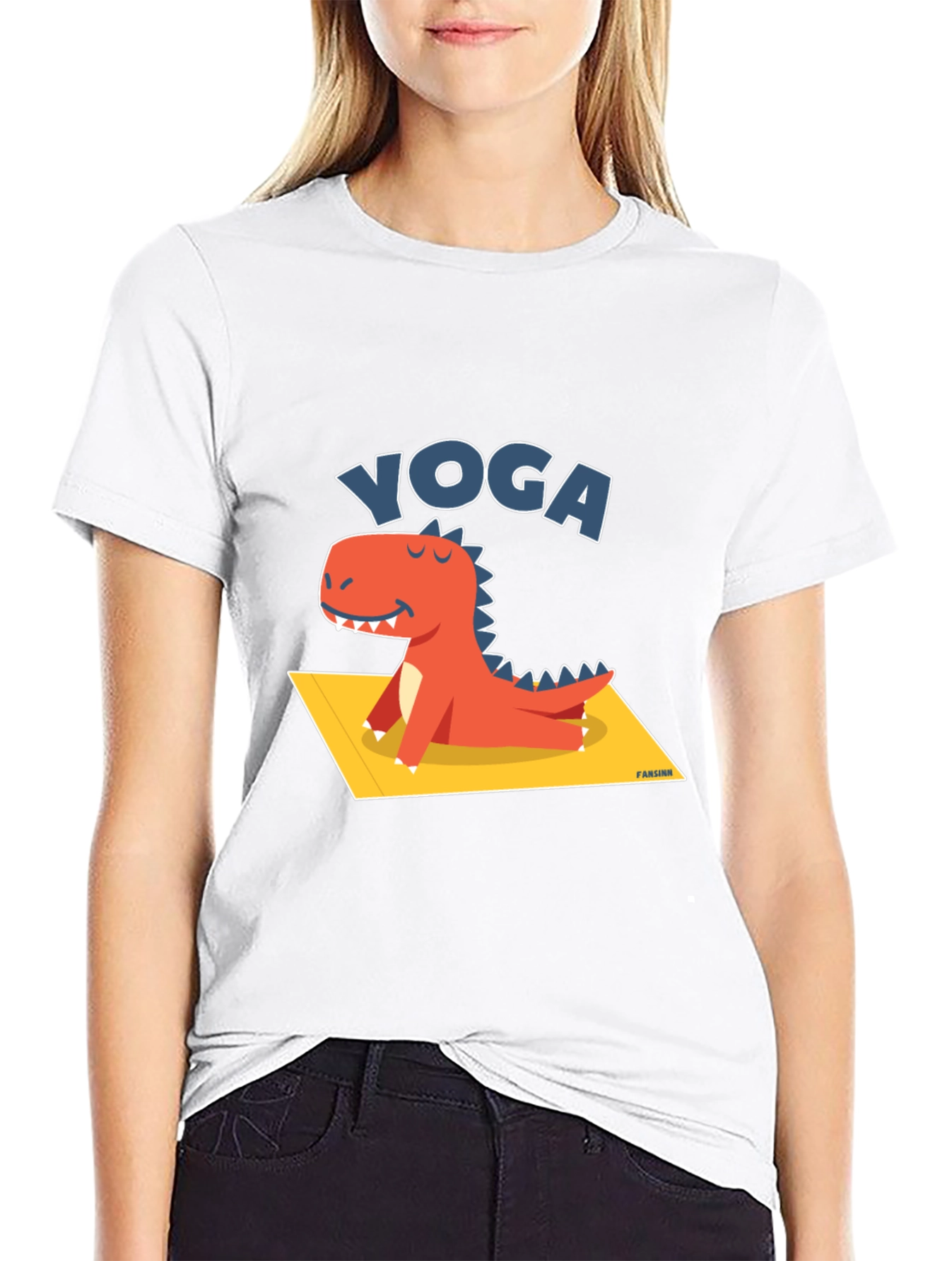 Yoga Dinosaur T-Shirt - Relaxed Fit Cotton Tee