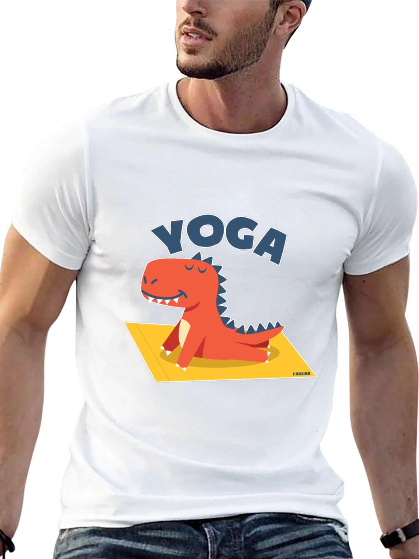 Yoga Dinosaur T-Shirt - Relaxed Fit Cotton Tee