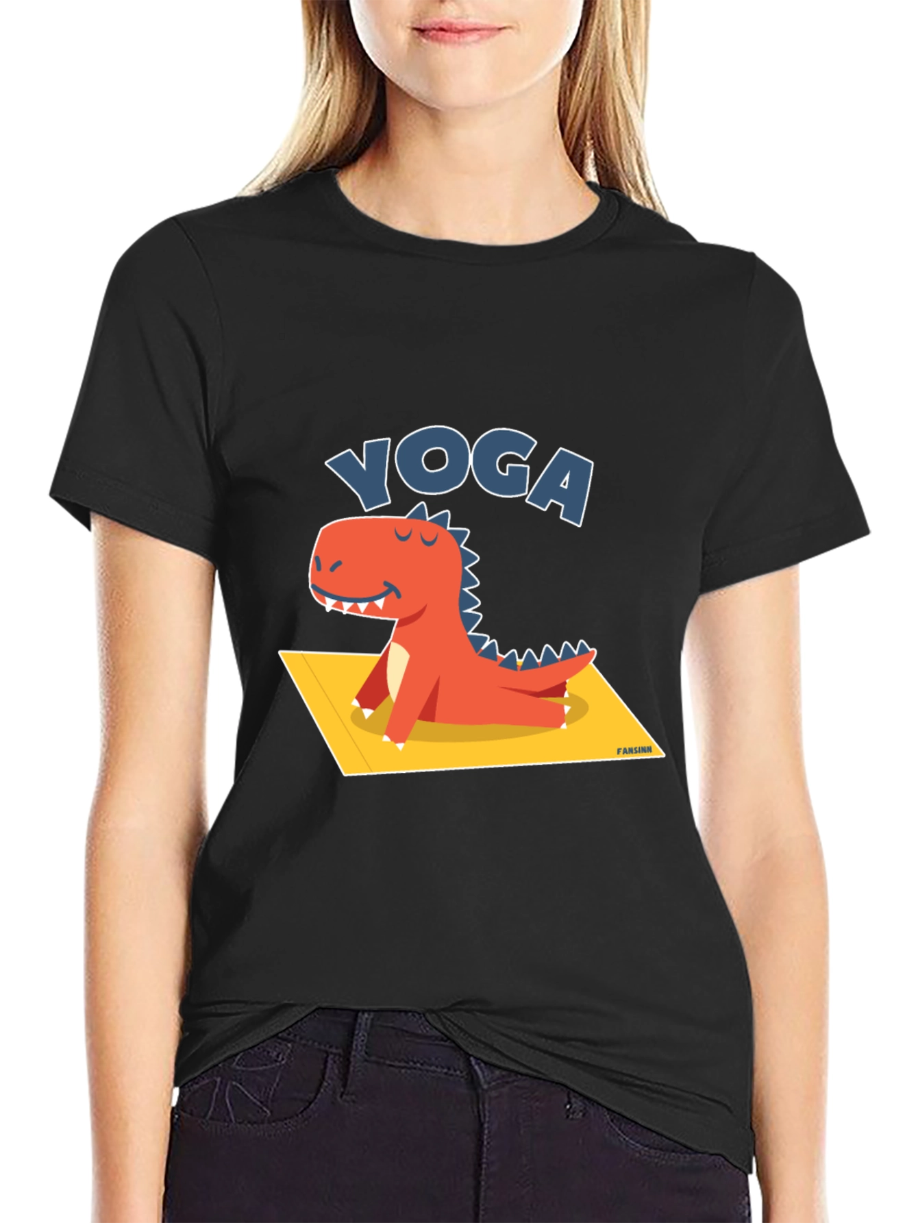 Yoga Dinosaur T-Shirt - Relaxed Fit Cotton Tee