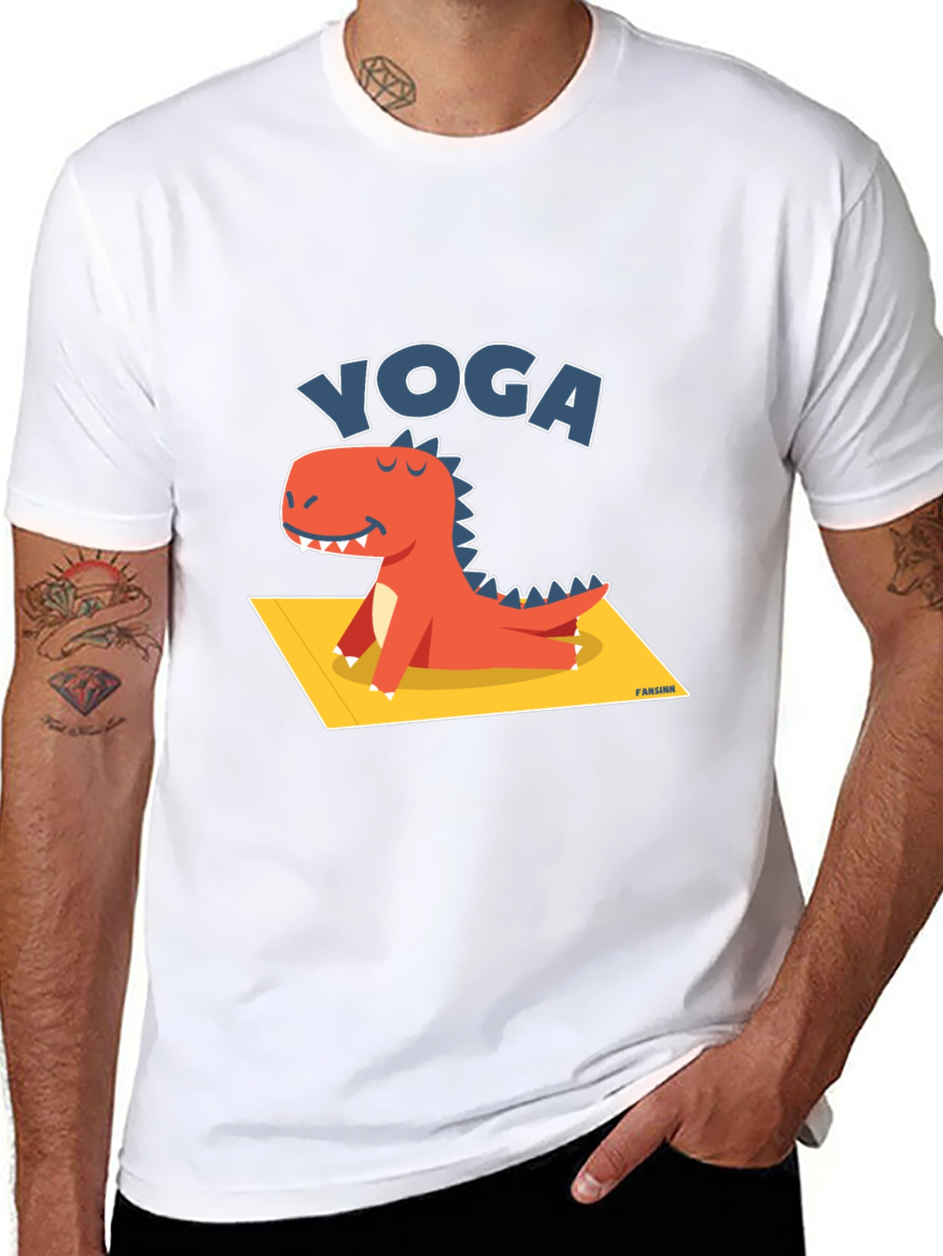 Yoga Dinosaur T-Shirt - Relaxed Fit Cotton Tee
