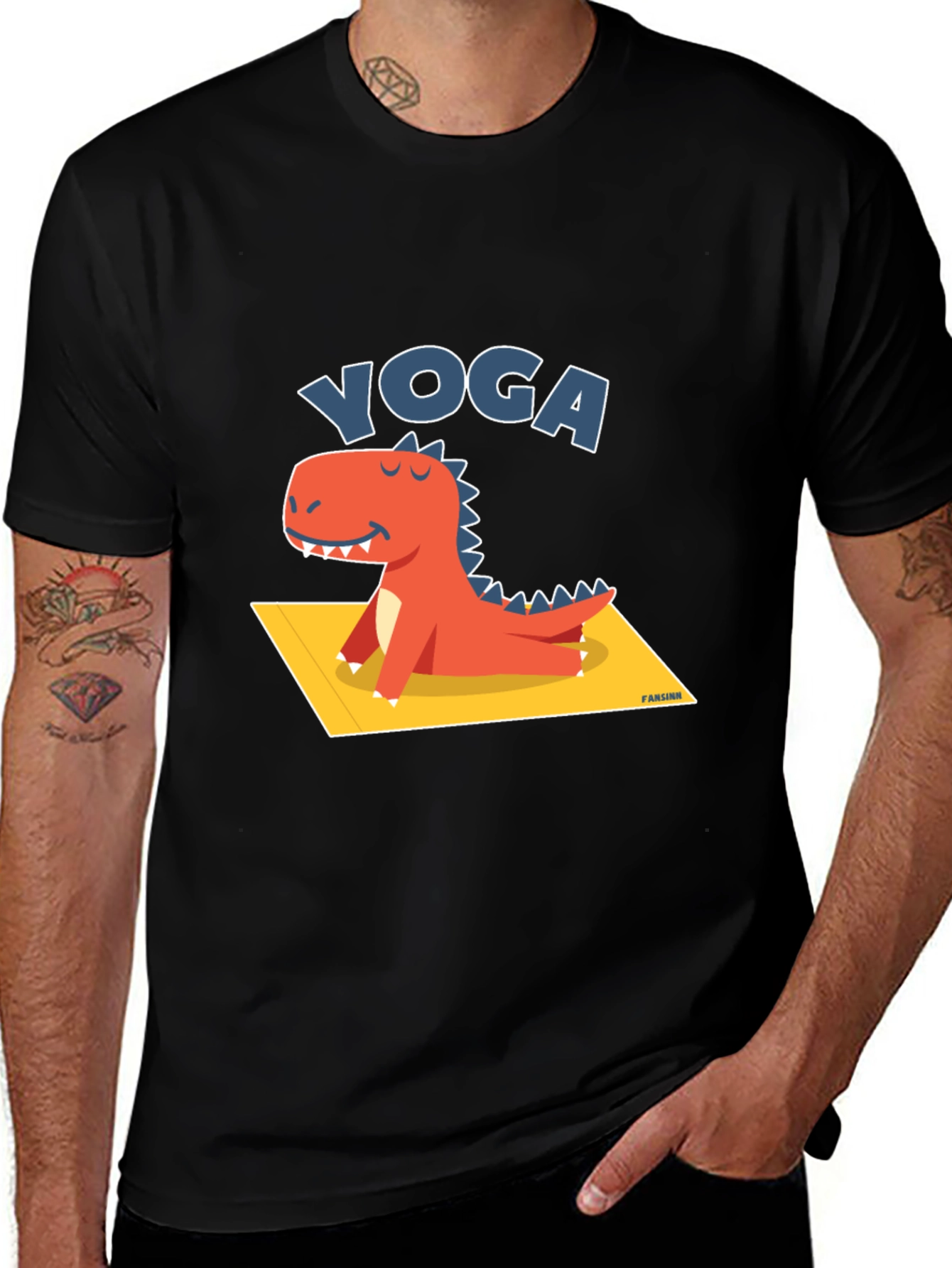 Yoga Dinosaur T-Shirt - Relaxed Fit Cotton Tee