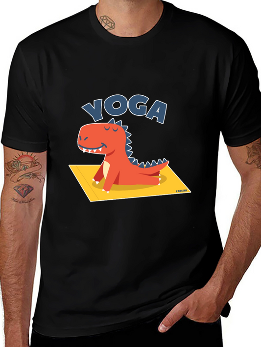 Yoga Dinosaur T-Shirt - Relaxed Fit Cotton Tee