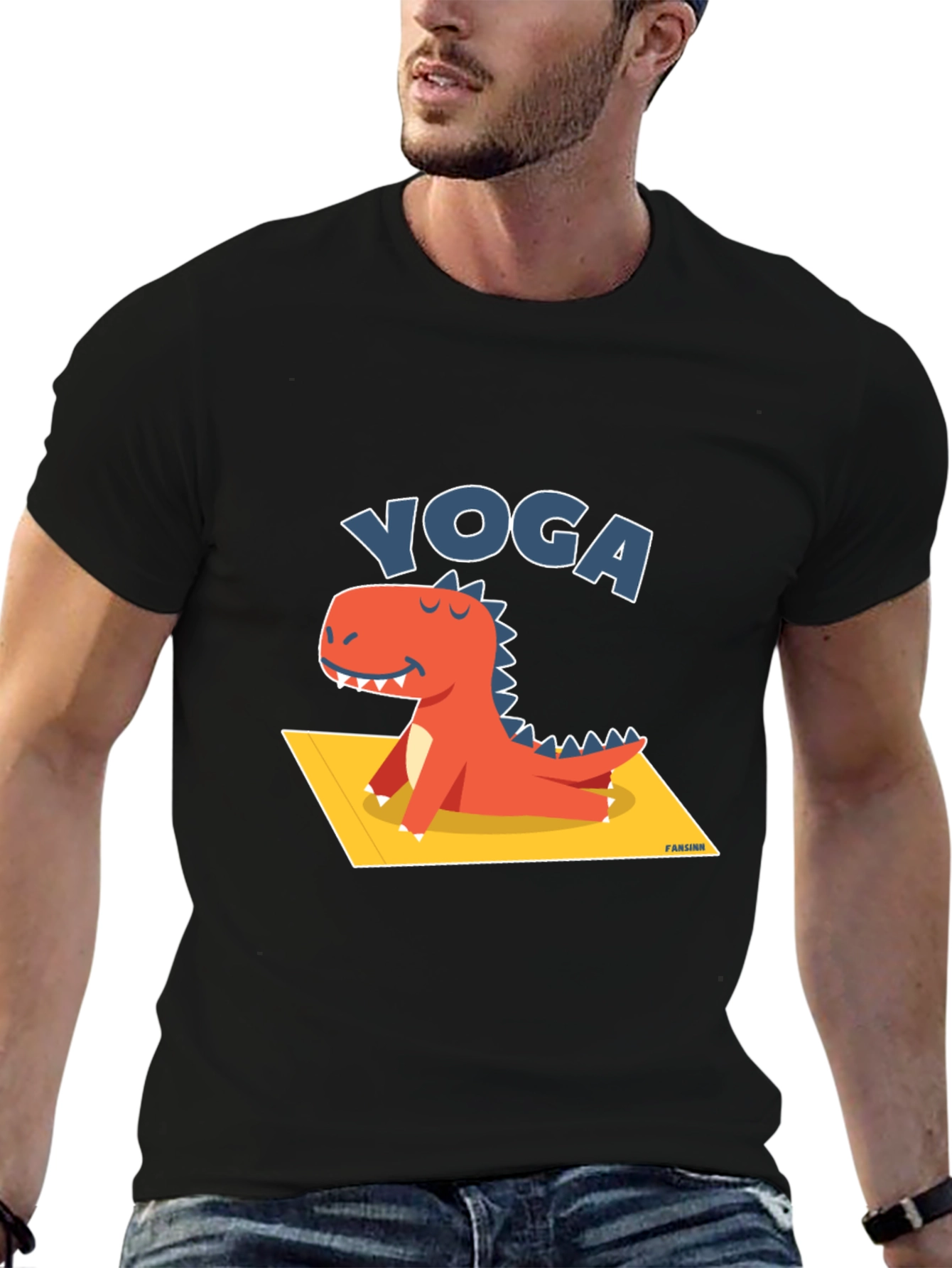 Yoga Dinosaur T-Shirt - Relaxed Fit Cotton Tee