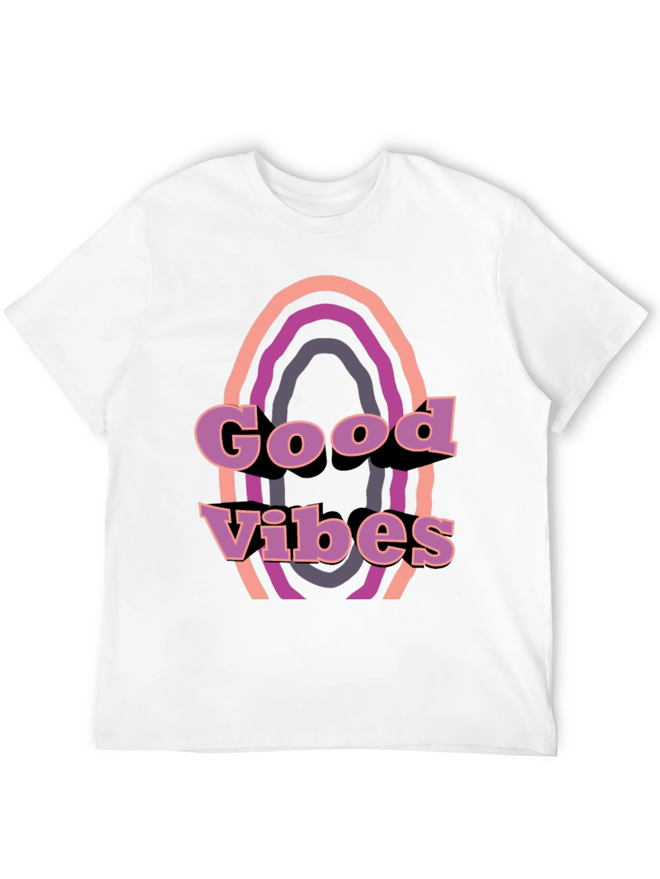 Good Vibes Retro Graphic Tee - Black