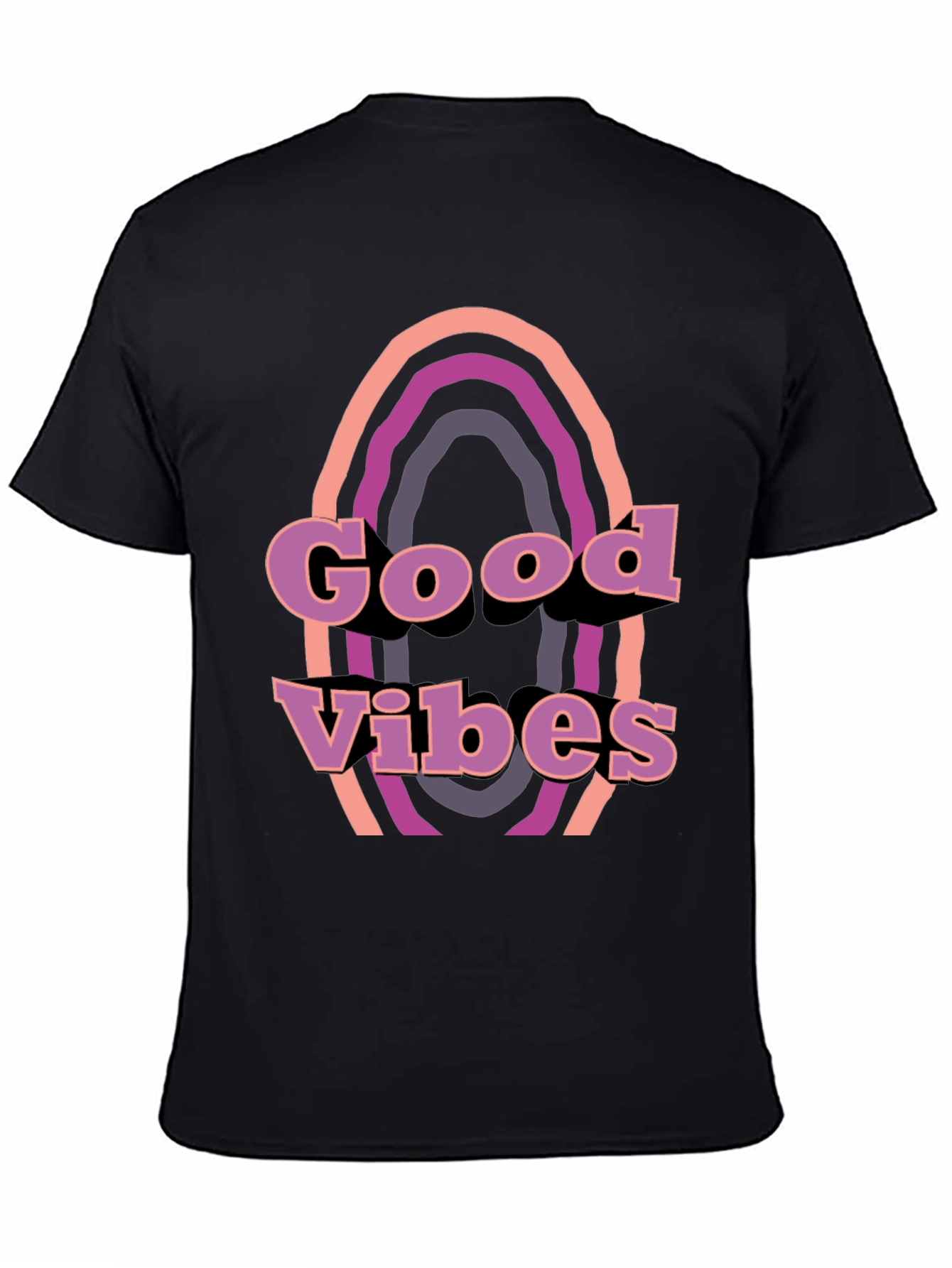 Good Vibes Retro Graphic Tee - Black