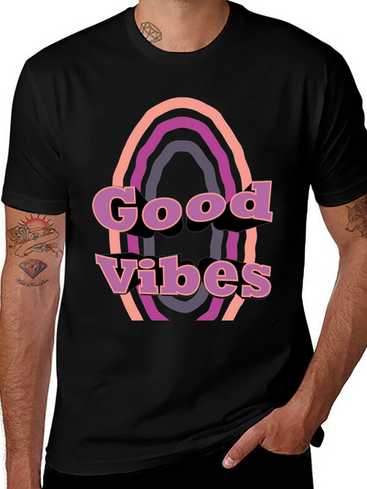 Good Vibes Retro Graphic Tee - Black