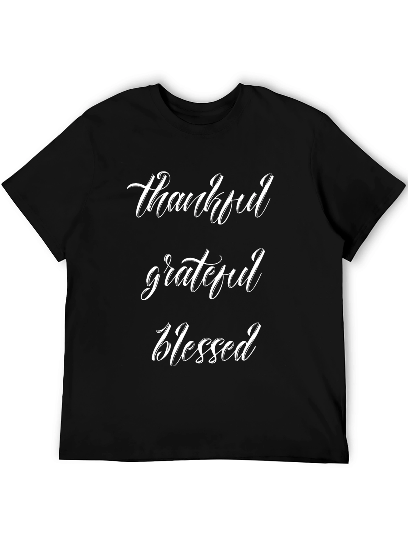 Thankful Grateful Blessed Black Tee