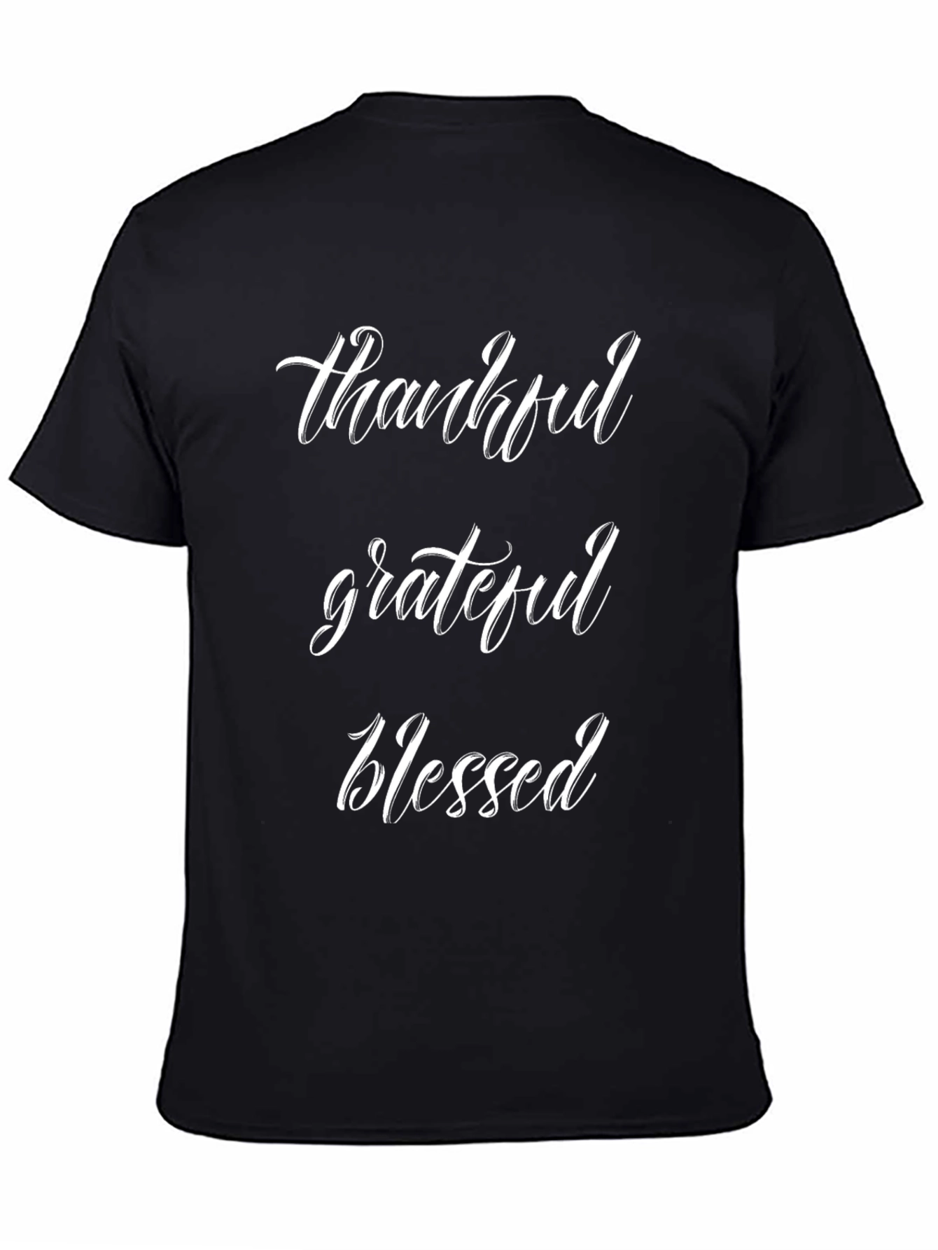 Thankful Grateful Blessed Black Tee