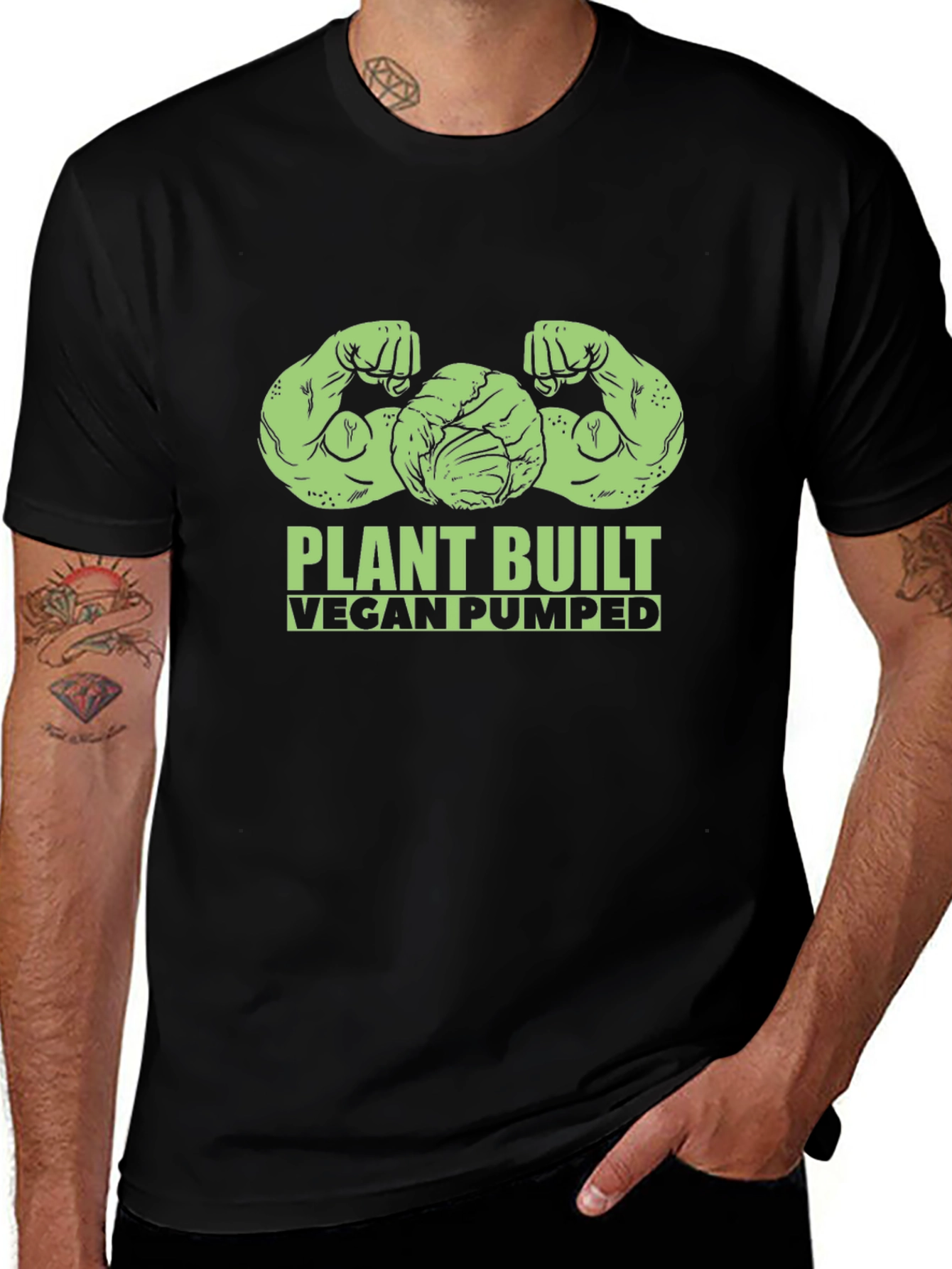 Plant Built Vegan Pumped Black T-Shirt